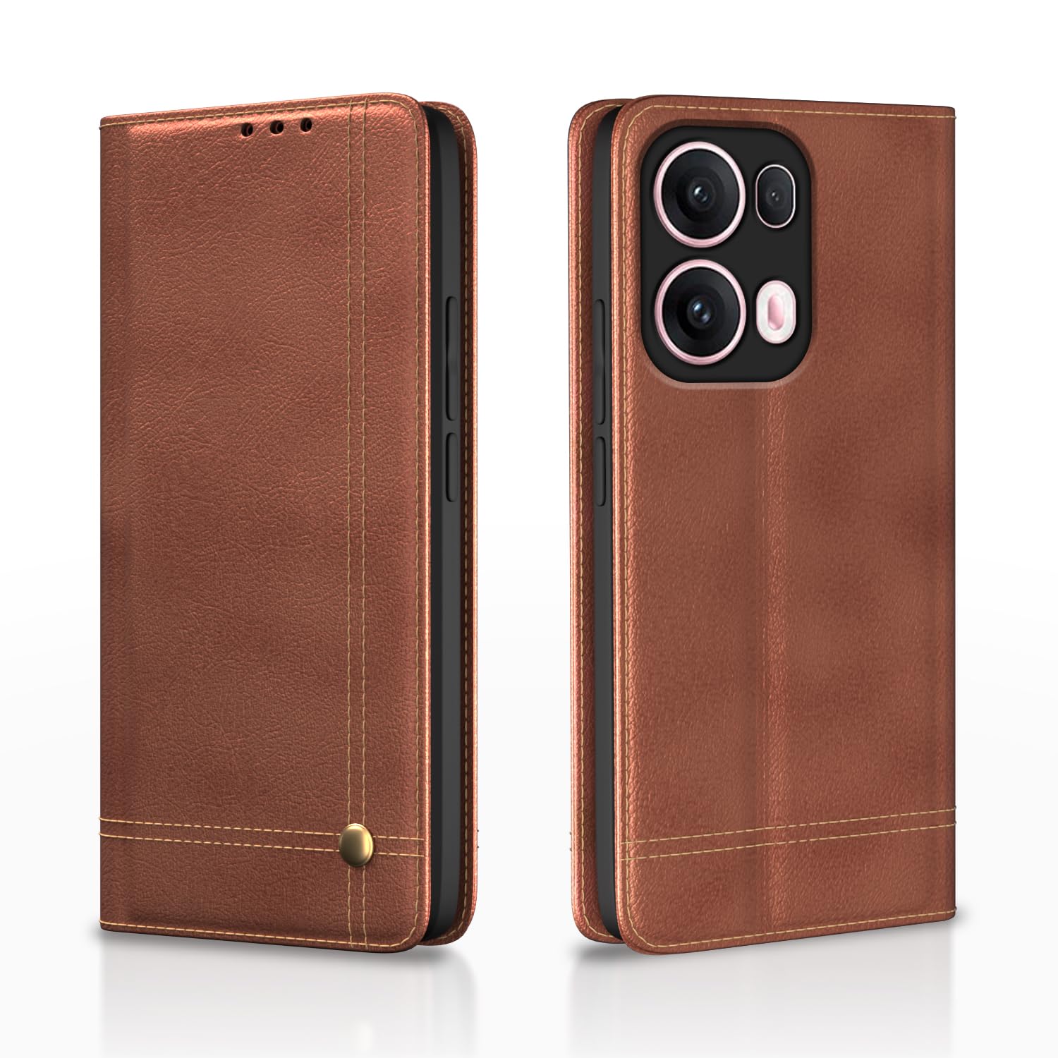 Oppo Reno 13 Pro 5G flip case in brown by Pikkme