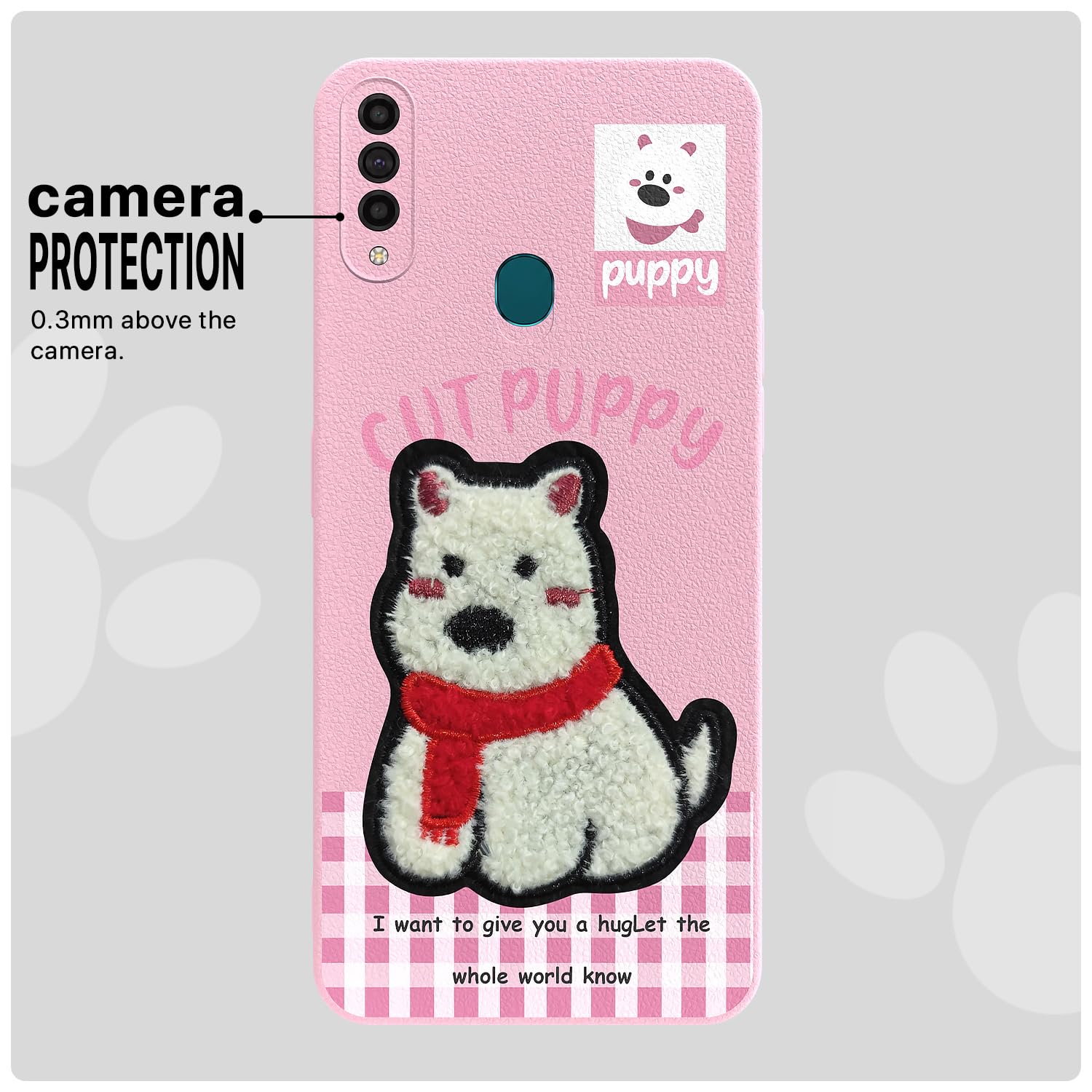 Pikkme Oppo A31 Plush Patch pink mobile back cover – photo 6