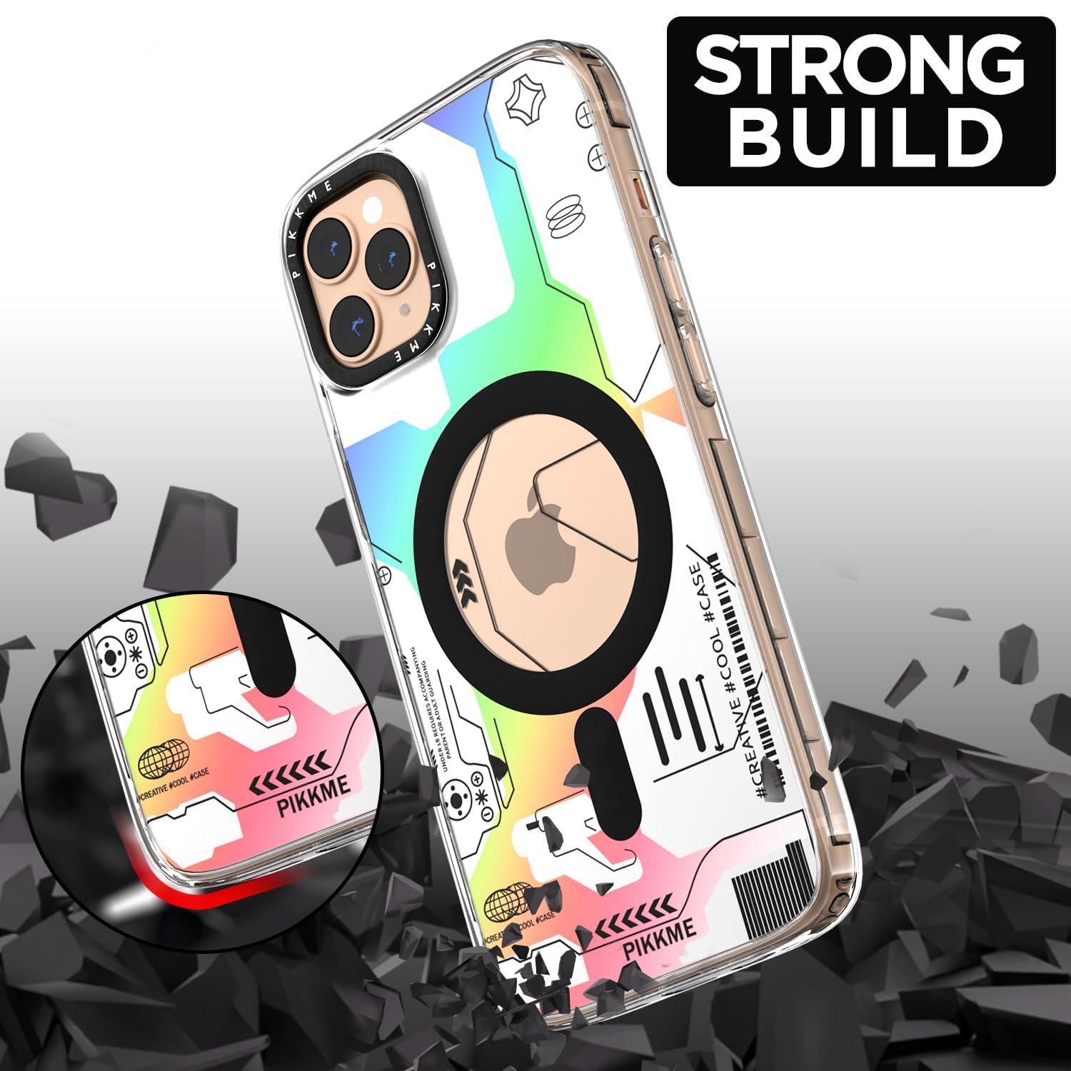 Pikkme iPhone 11 Pro Max Printmagsafe Back Cover (White)