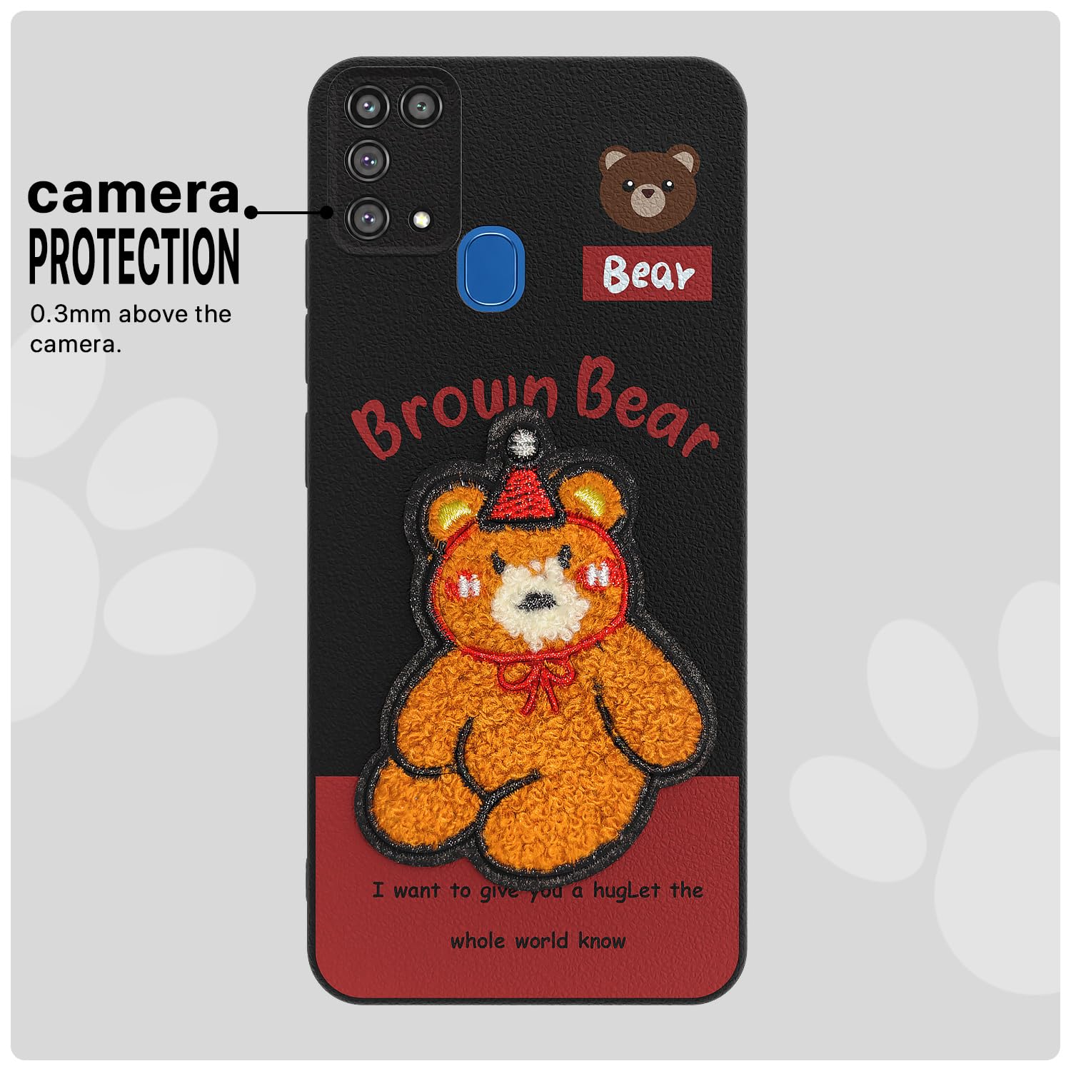 Pikkme Samsung M31/F41/M31 Prime Plush Patch cherry mobile back cover – photo 6
