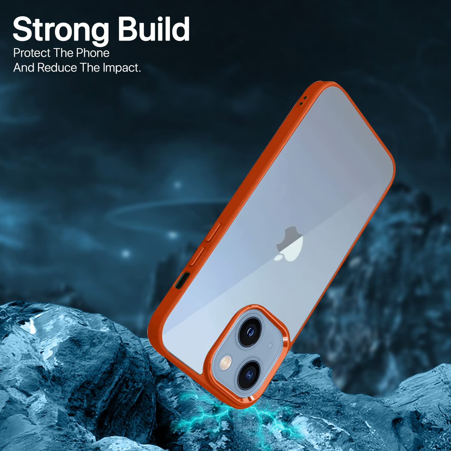 Pikkme iPhone 13 Electroplated Chrome Metal Ring Back Cover (Orange)
