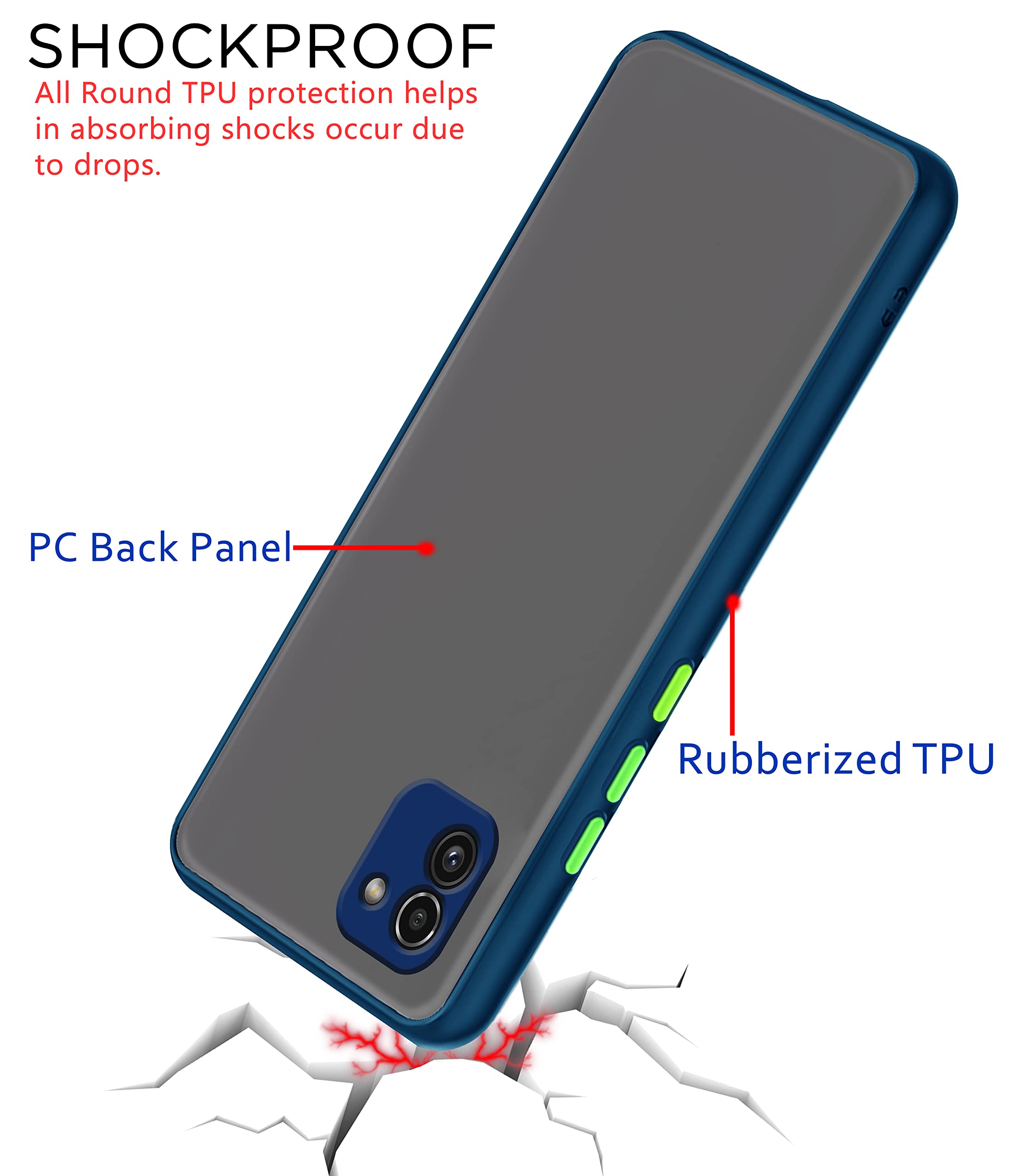 Pikkme Samsung A03 Hybrid blue mobile back cover – photo 5