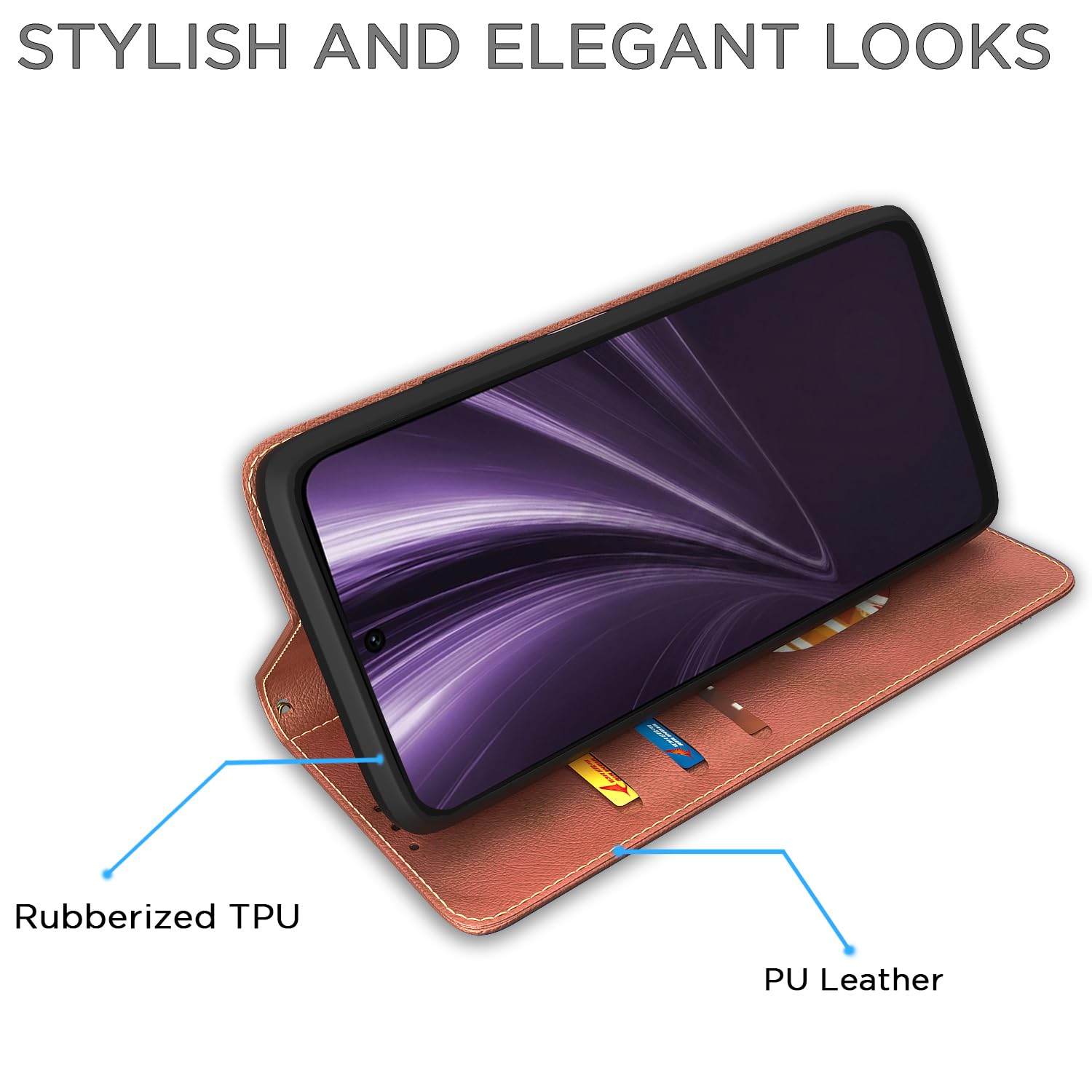 Brown Magnetic mobile flip cover for Vivo T4x 5G – Pikkme – photo 5