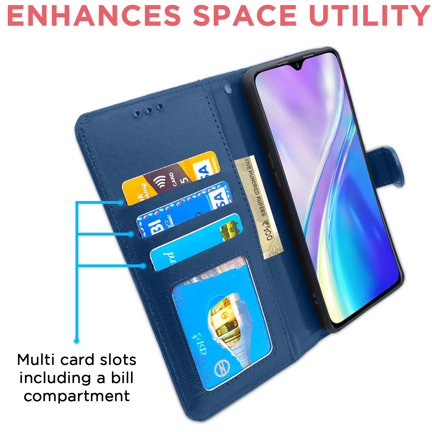 Pikkme Realme XT Vintage Flip Cover | Blue