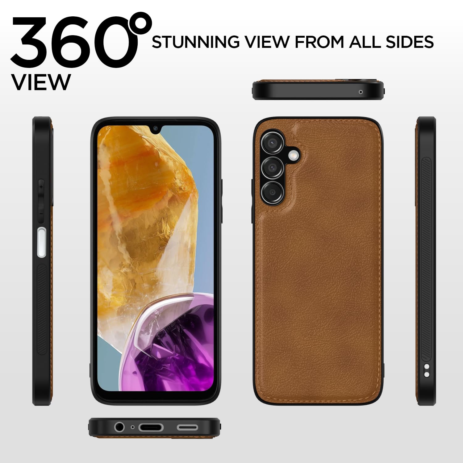 Pikkme Samsung Galaxy M15 / F15 / M15 5G Leatherback Back Case | Brown