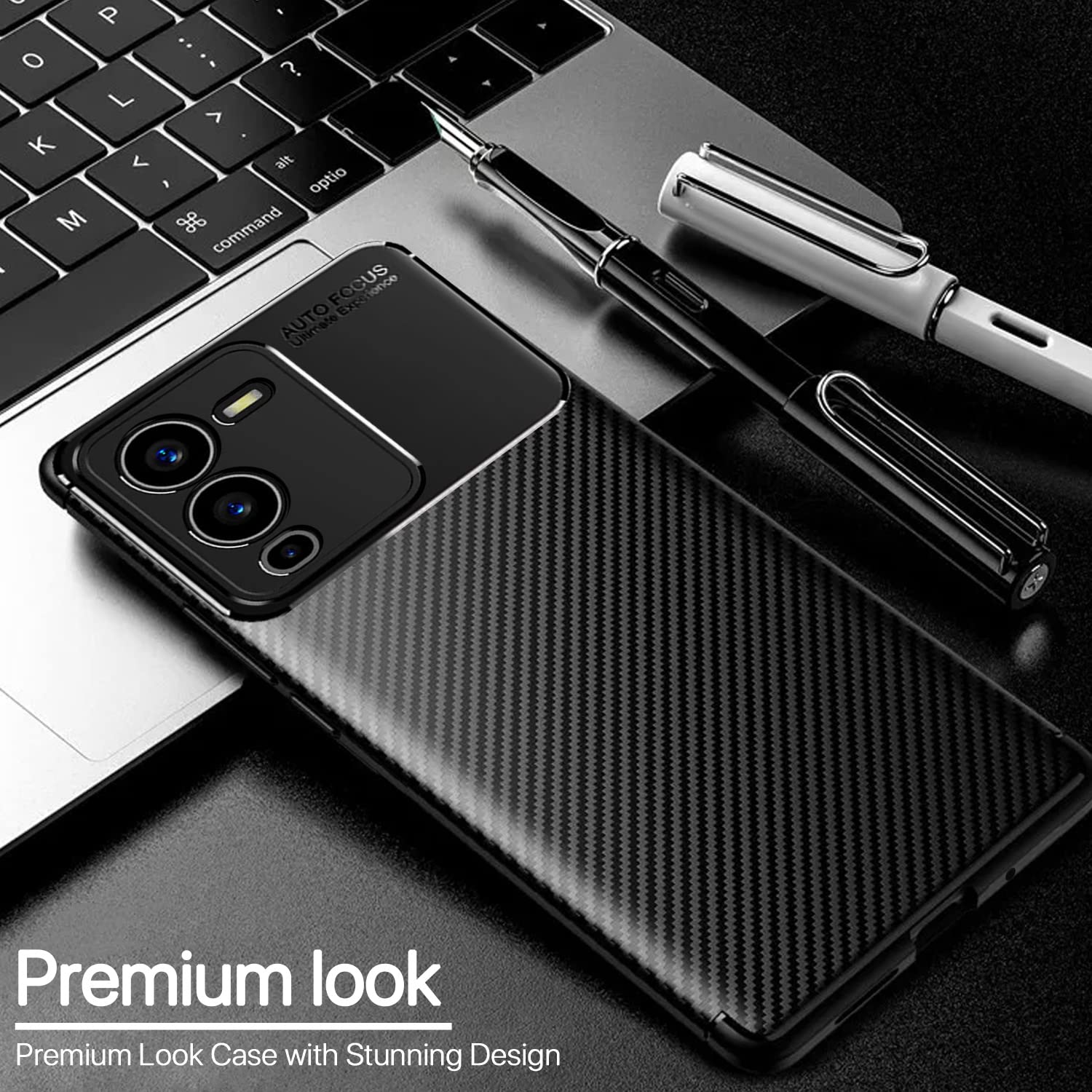 Pikkme black Carbon phone cover for Vivo V25 Pro 5G – photo 3