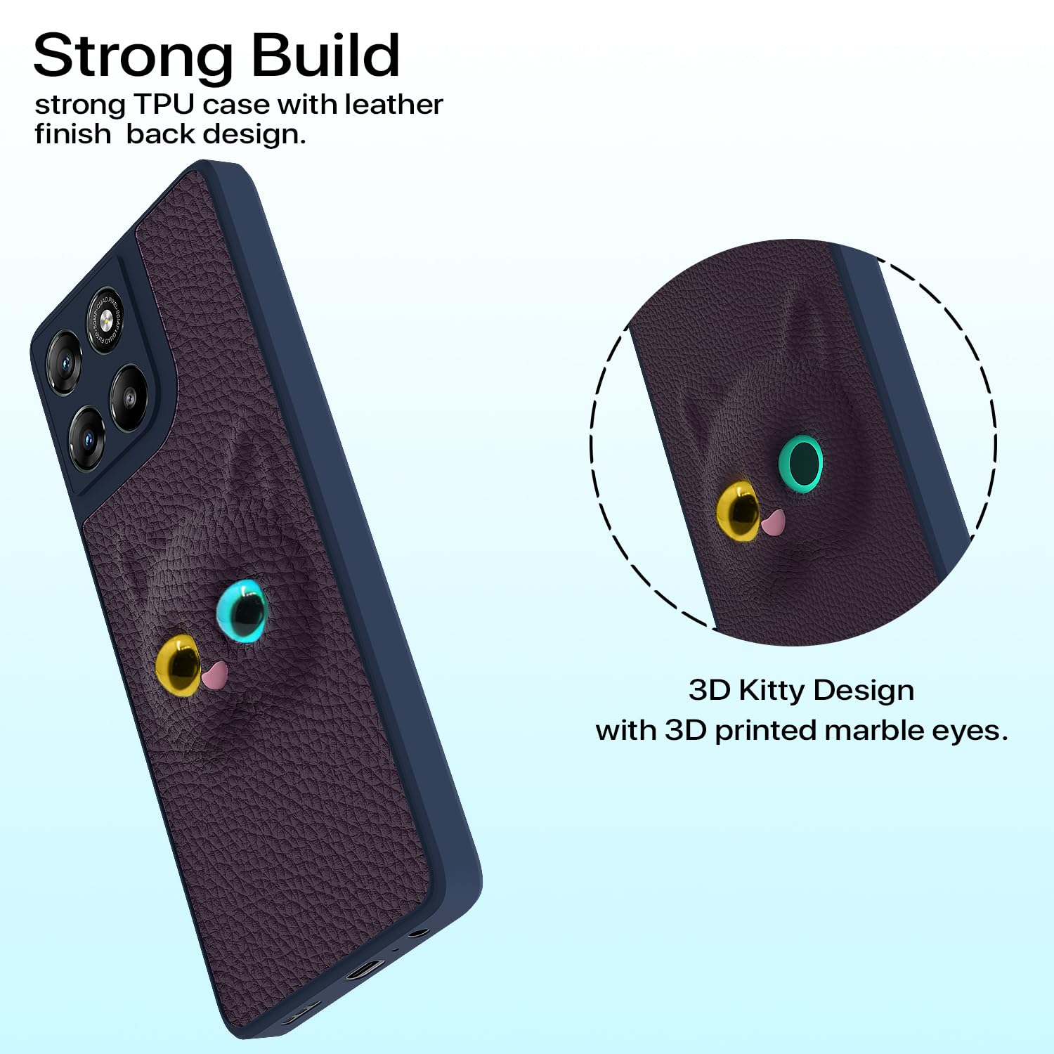 Purple Kitty mobile cover for Moto G67 Power/G57 Power 5G – Pikkme – photo 2