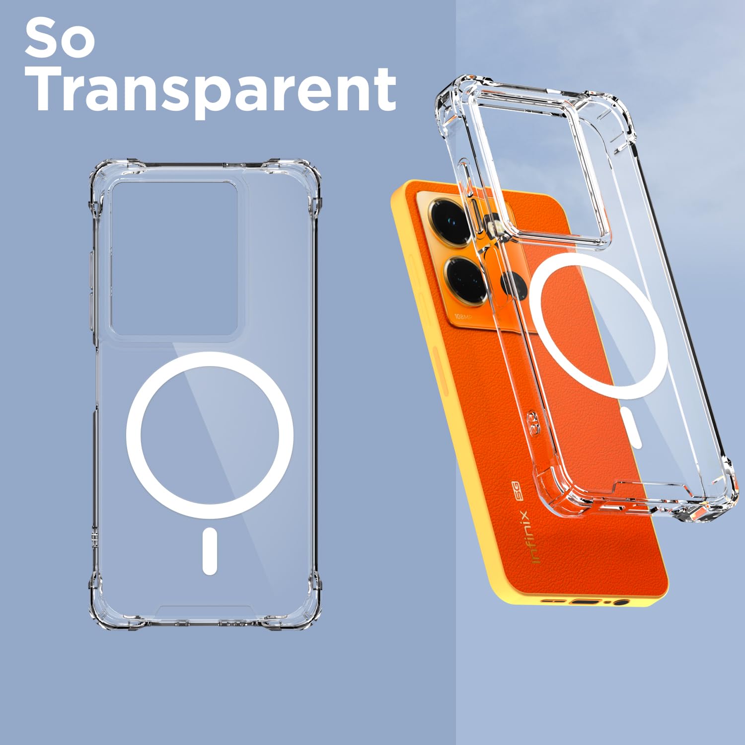 Transparent mag-safe MagSafe back cover for Infinix Note 30 5G – Pikkme – photo 2