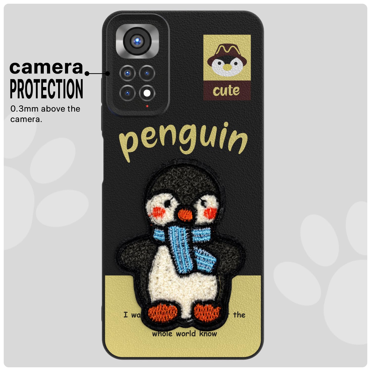 Redmi Note 11/Note 11s Plush Patch phone cover in black by Pikkme – photo 6