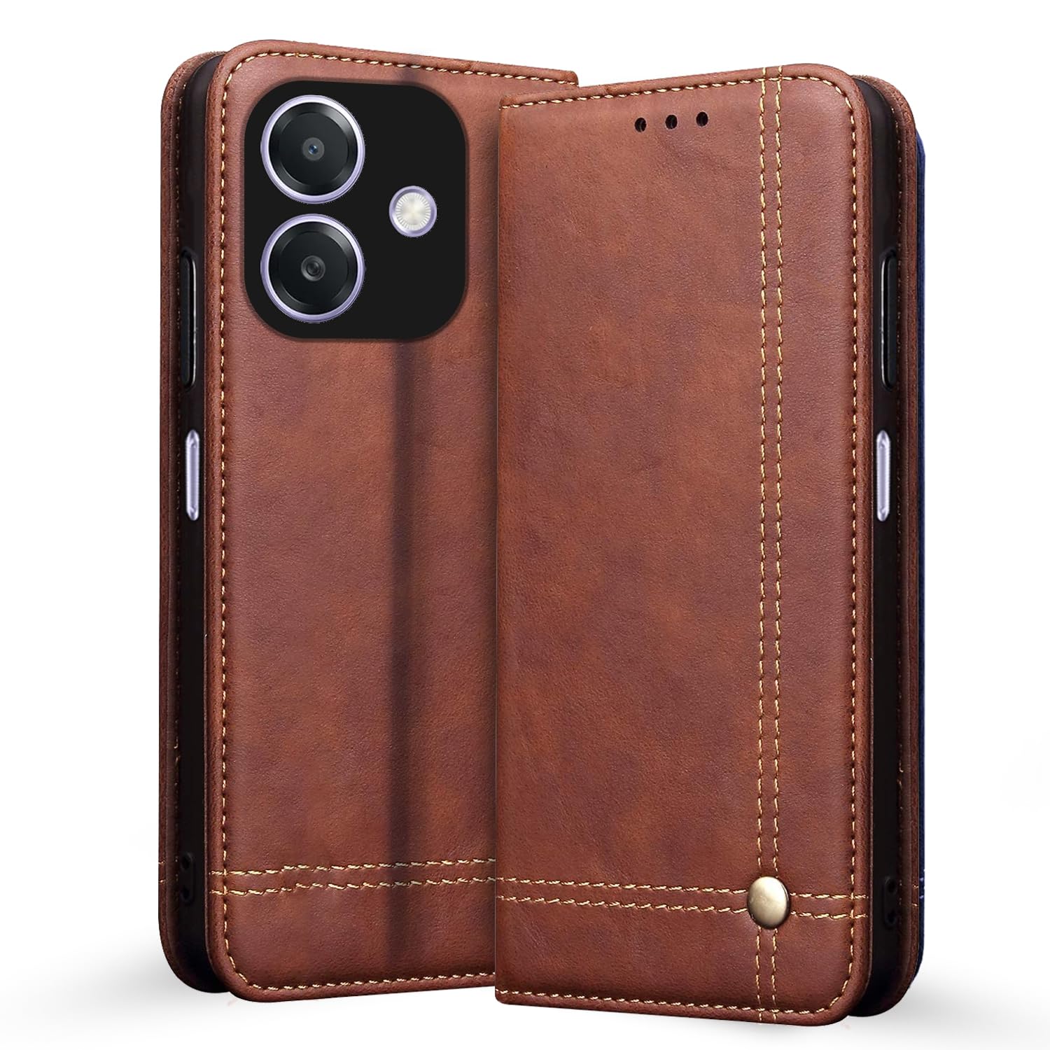 Brown flip case for Oppo A3x 5G/A3x 4G/A3 5G – Pikkme