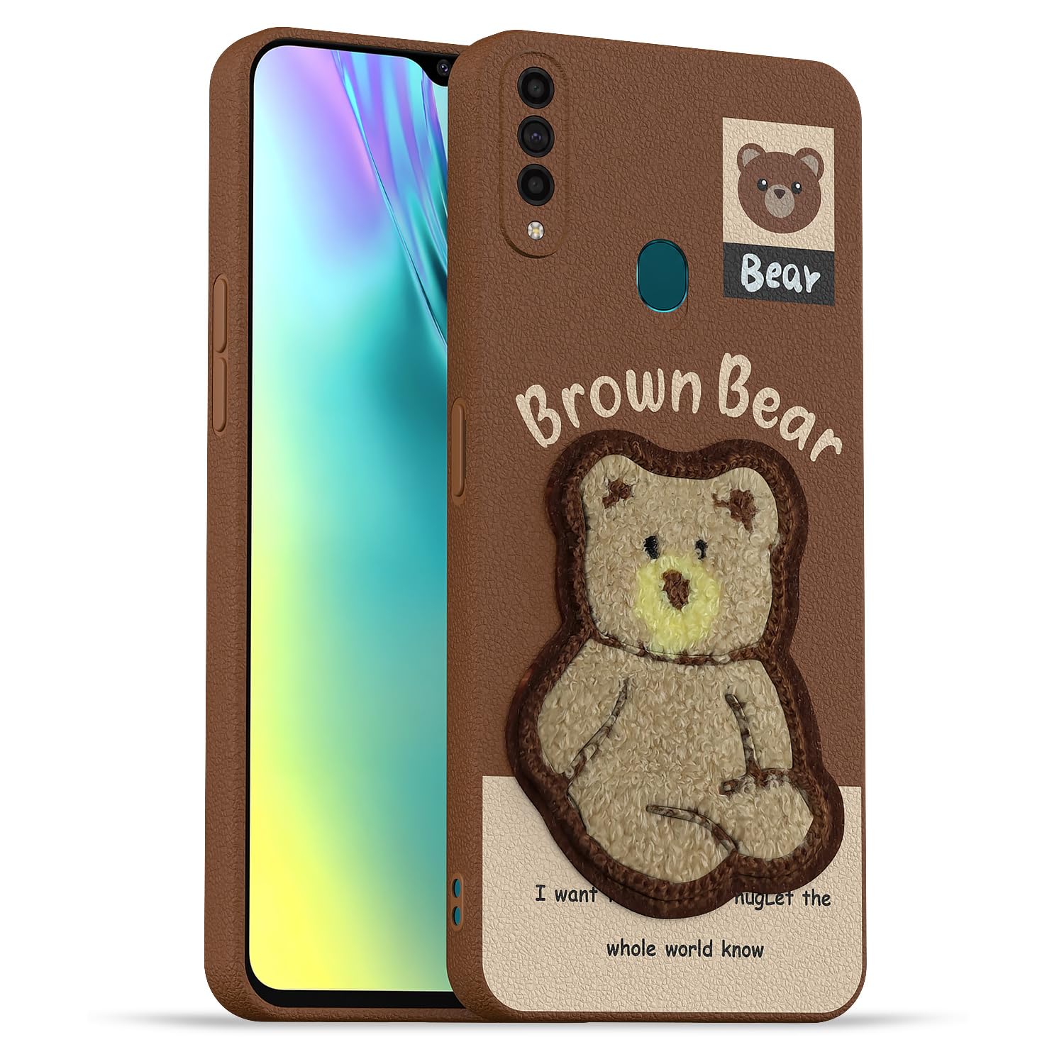 Pikkme brown mobile back cover for Oppo A31