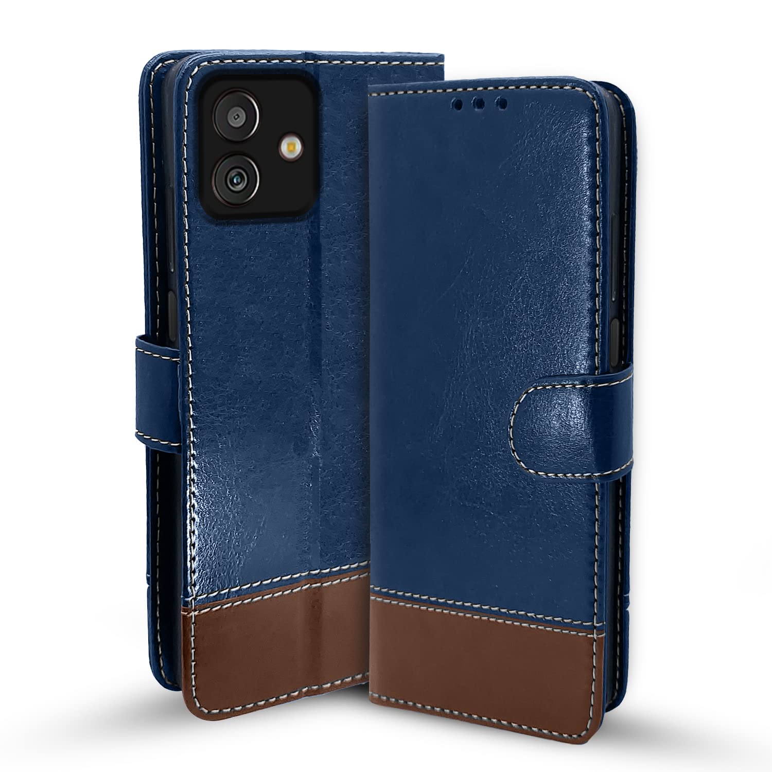 Blue & brown Magnetic flip case for Samsung M13 5G – Pikkme