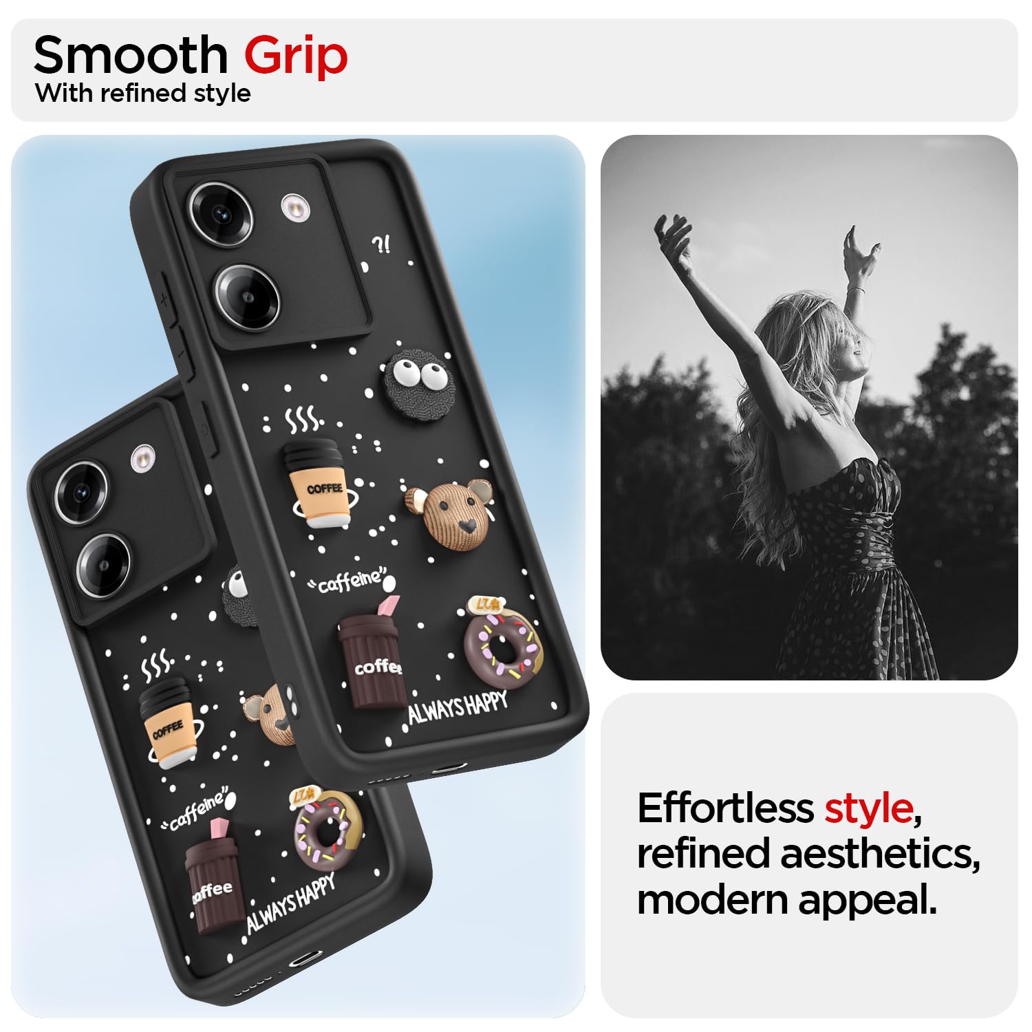 Black mobile cover for Poco M7 Pro 5G/3D – Pikkme – photo 2