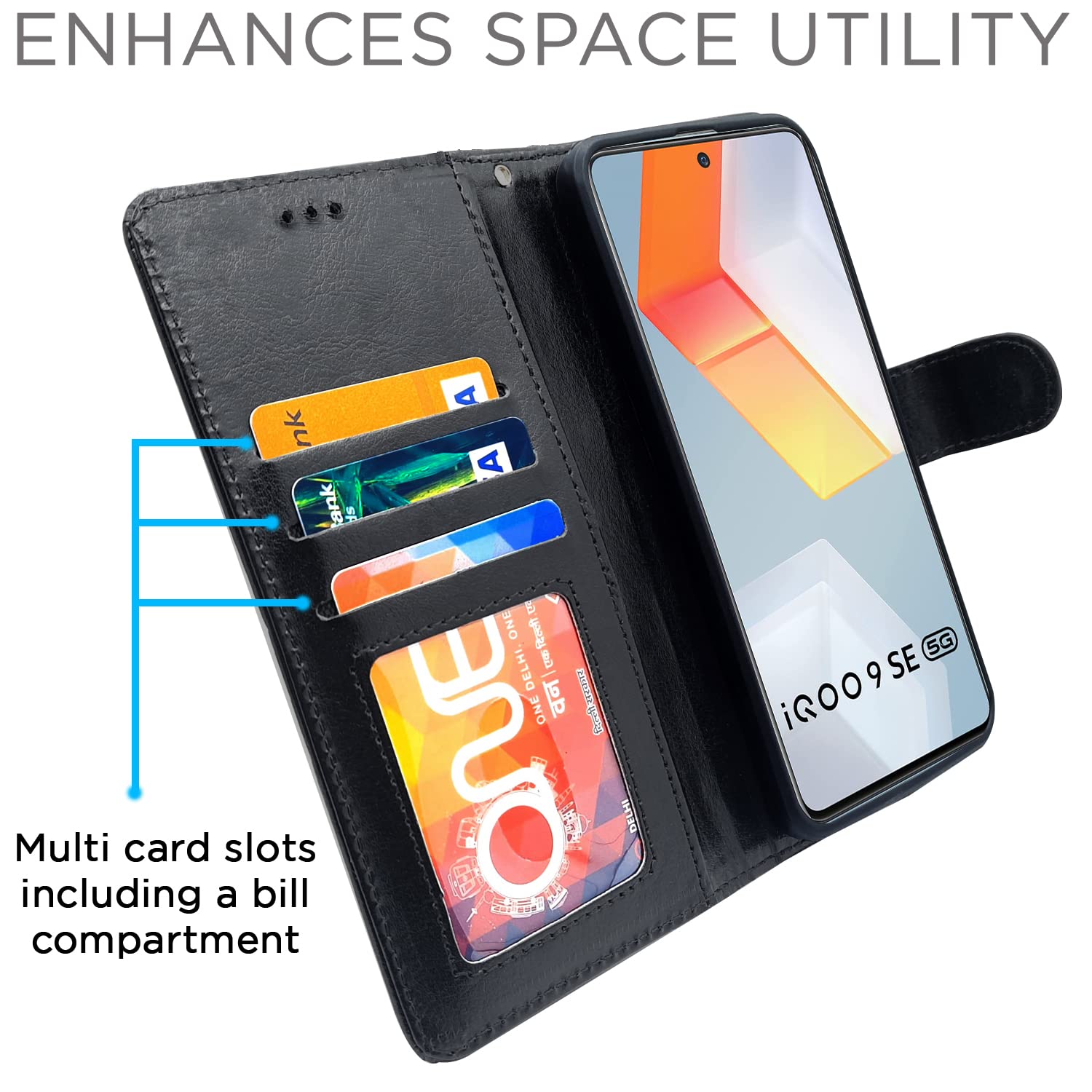 Pikkme iQOO 9 SE 5G Magnetic black flip case – photo 3