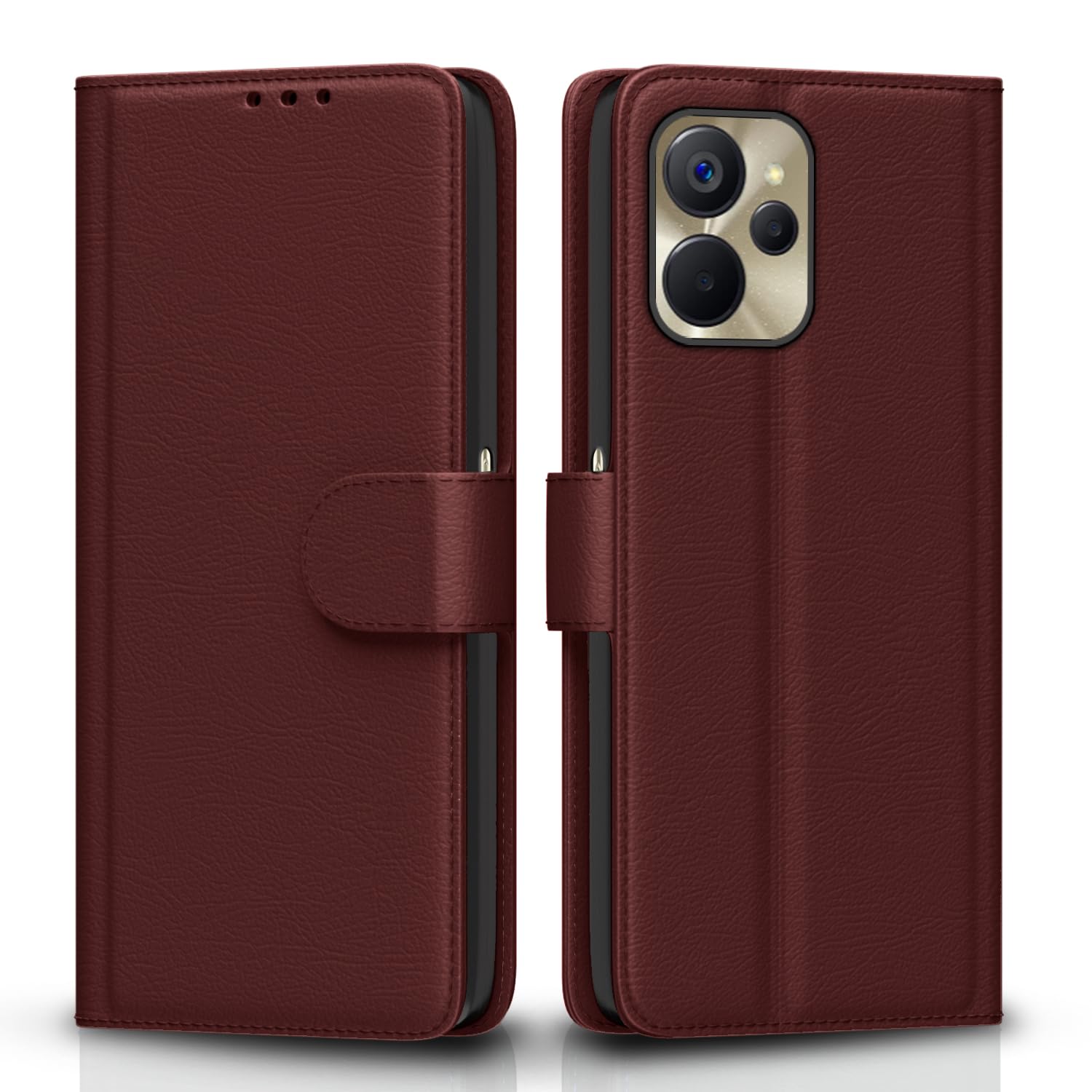 Pikkme Realme 9i 5G Vintage Flip Cover (Brown)