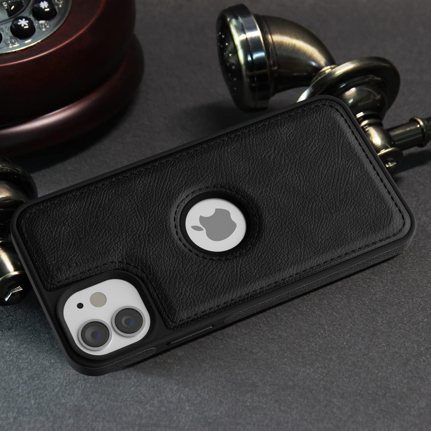 Pikkme iPhone 12/12 Pro Flexible Pu Leather Back Case (Black)