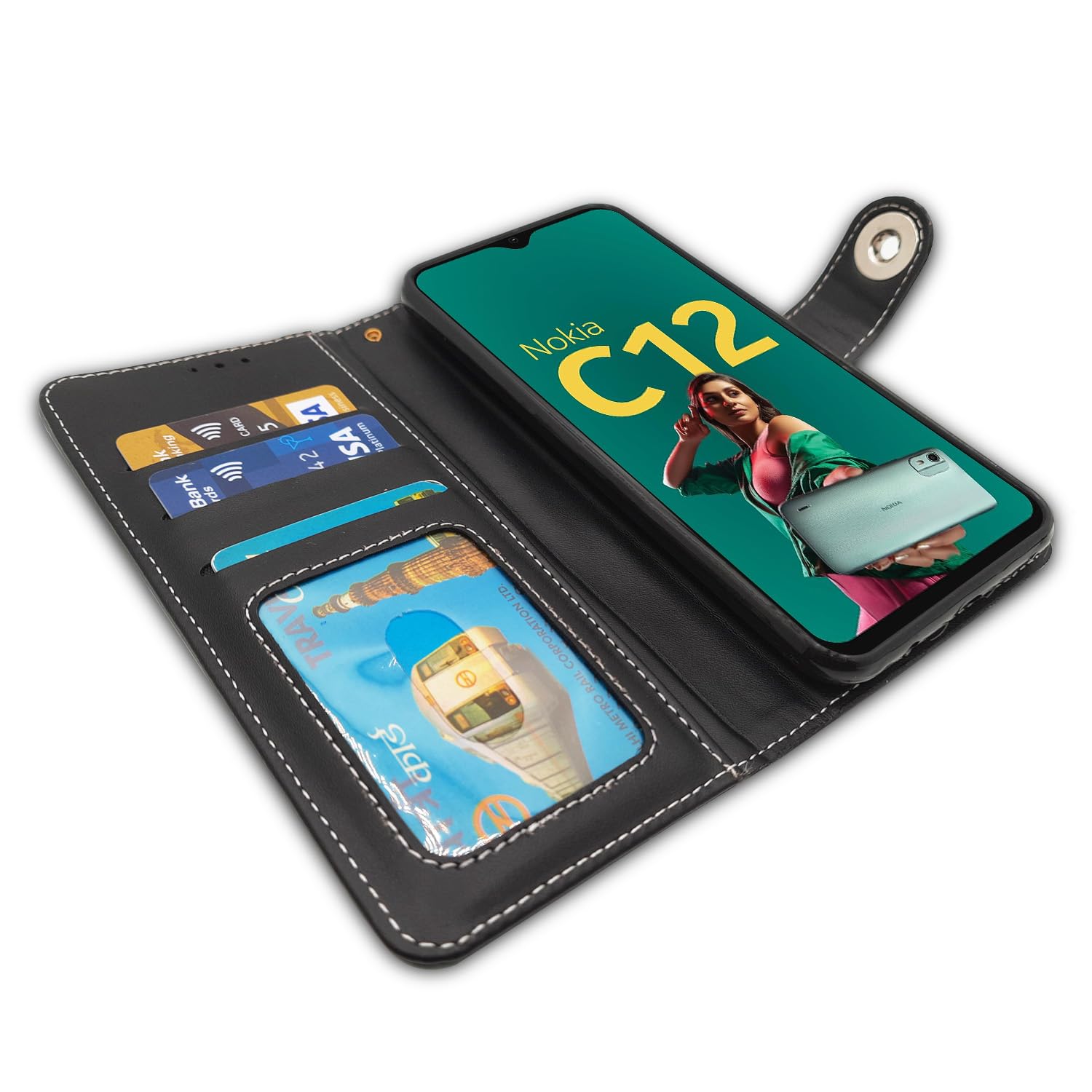 Pikkme grey Magnetic flip cover for Nokia C12/C12 Pro – photo 4