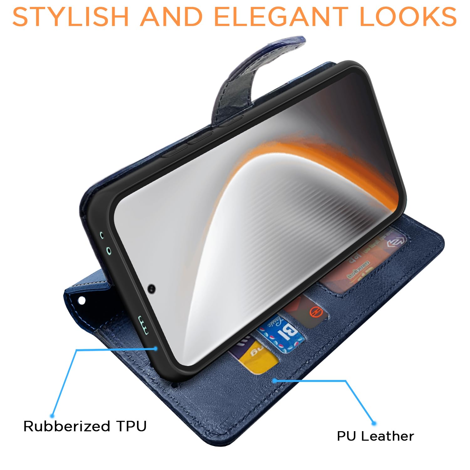 Navy & light blue mobile flip cover for Tecno Pova – Pikkme – photo 3