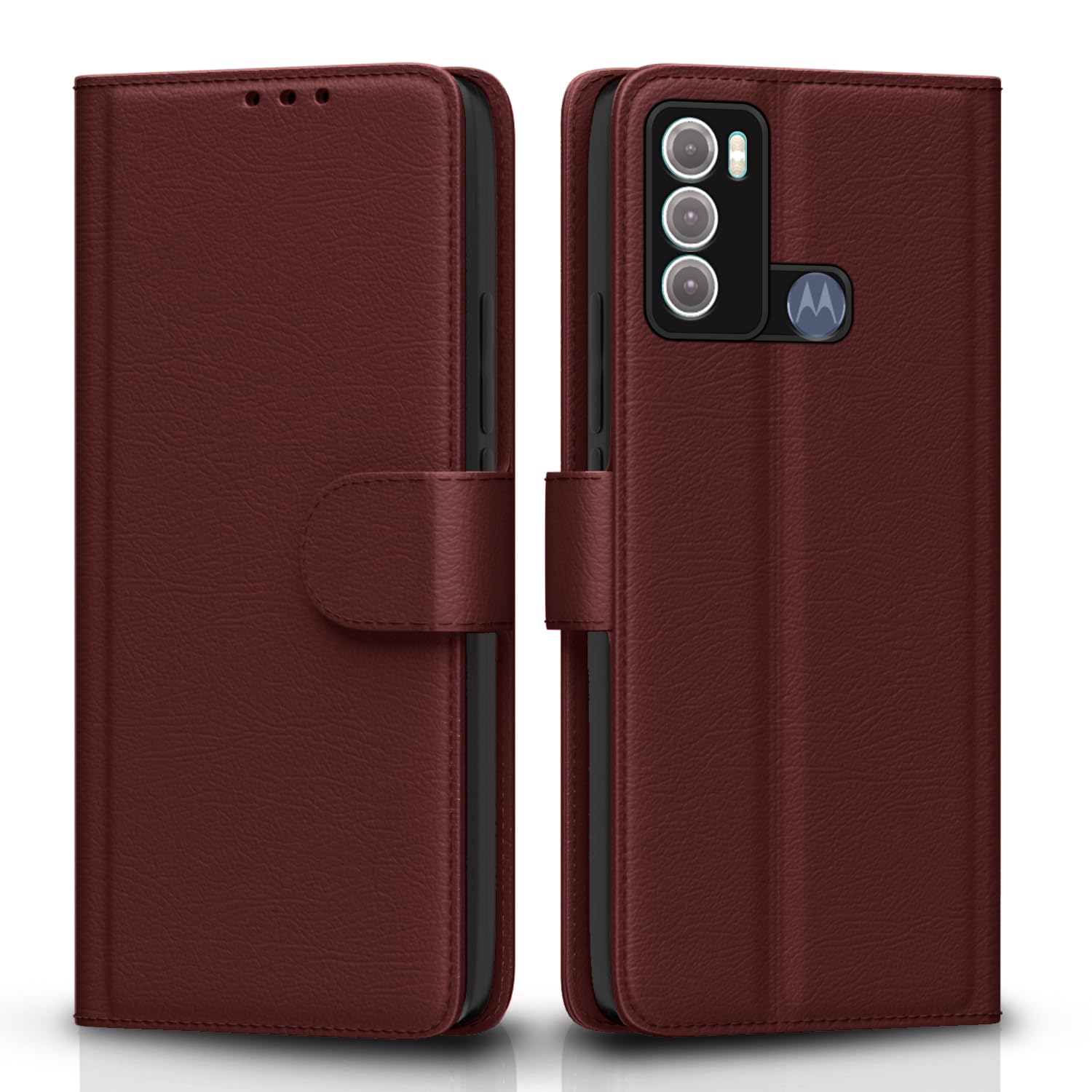 Moto G60/G40 Fusion mobile flip cover in brown by Pikkme