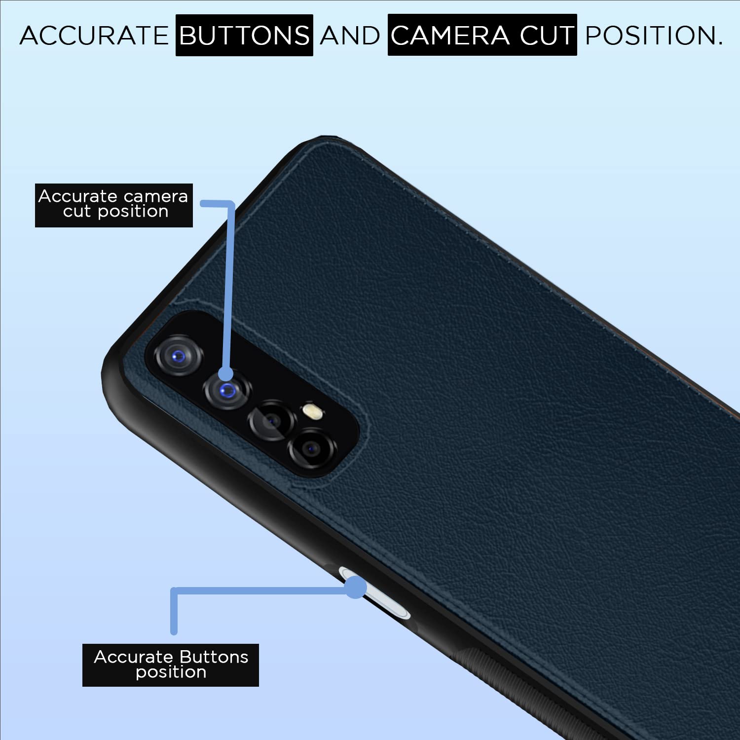 Pikkme Realme 7 Leatherback Back Case | Blue