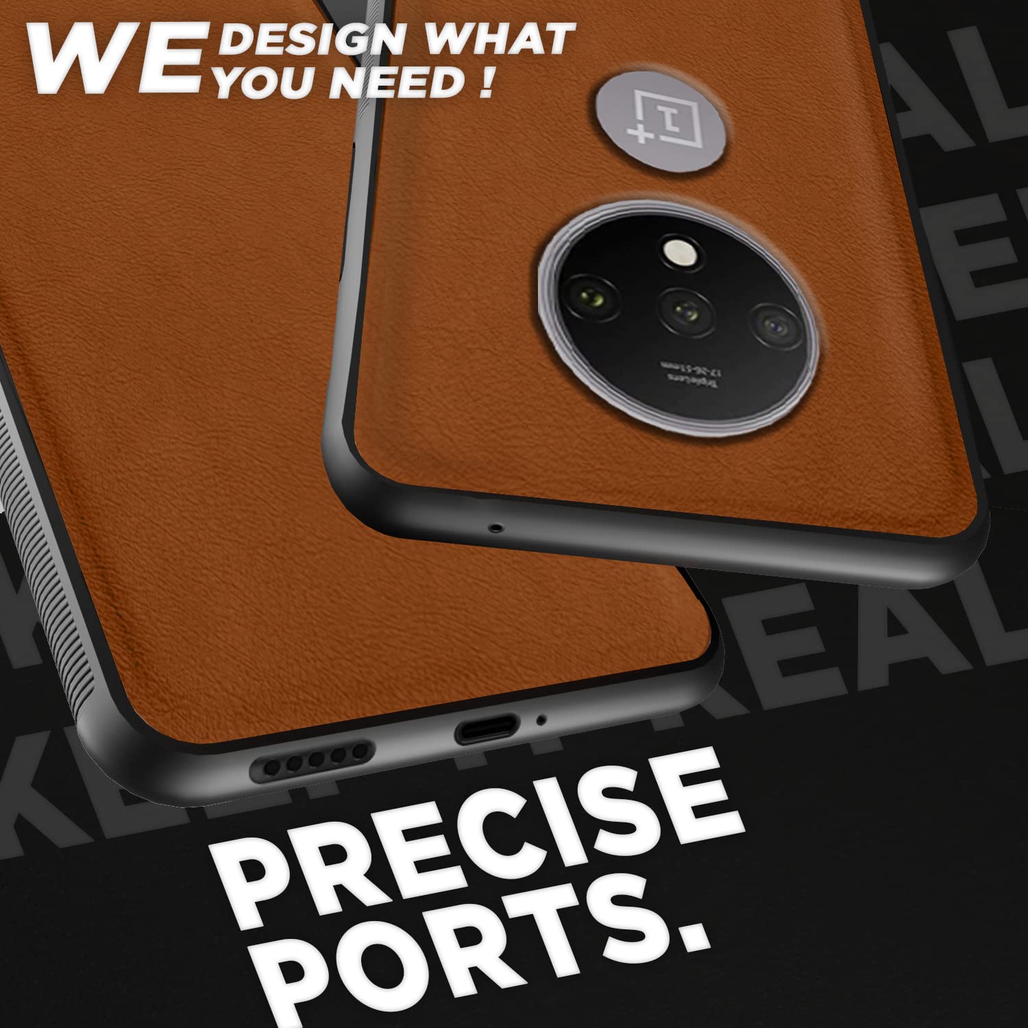 Pikkme OnePlus 7T Leather camel mobile back cover – photo 4