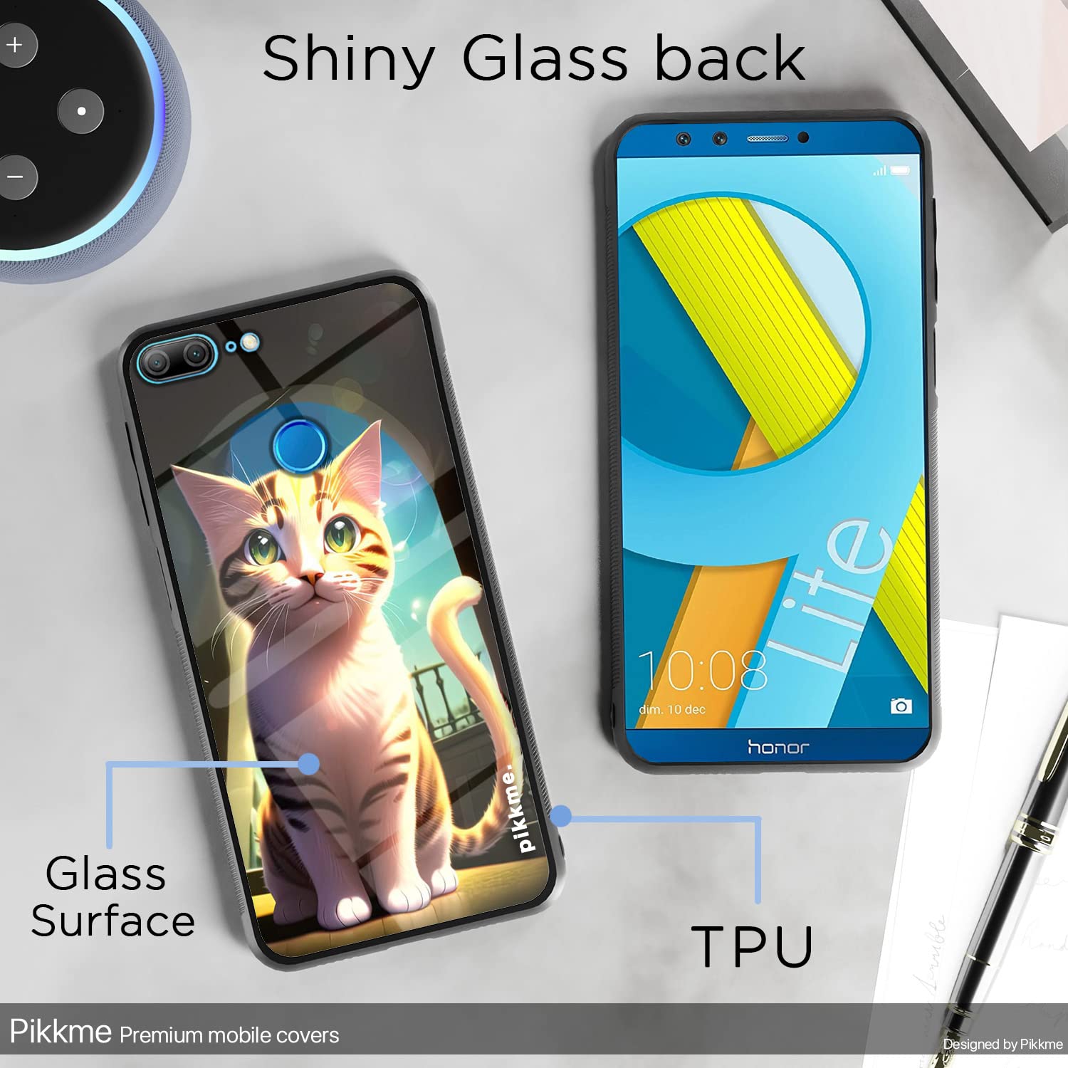 Honor 9 Lite Cat mobile back cover by Pikkme – photo 3