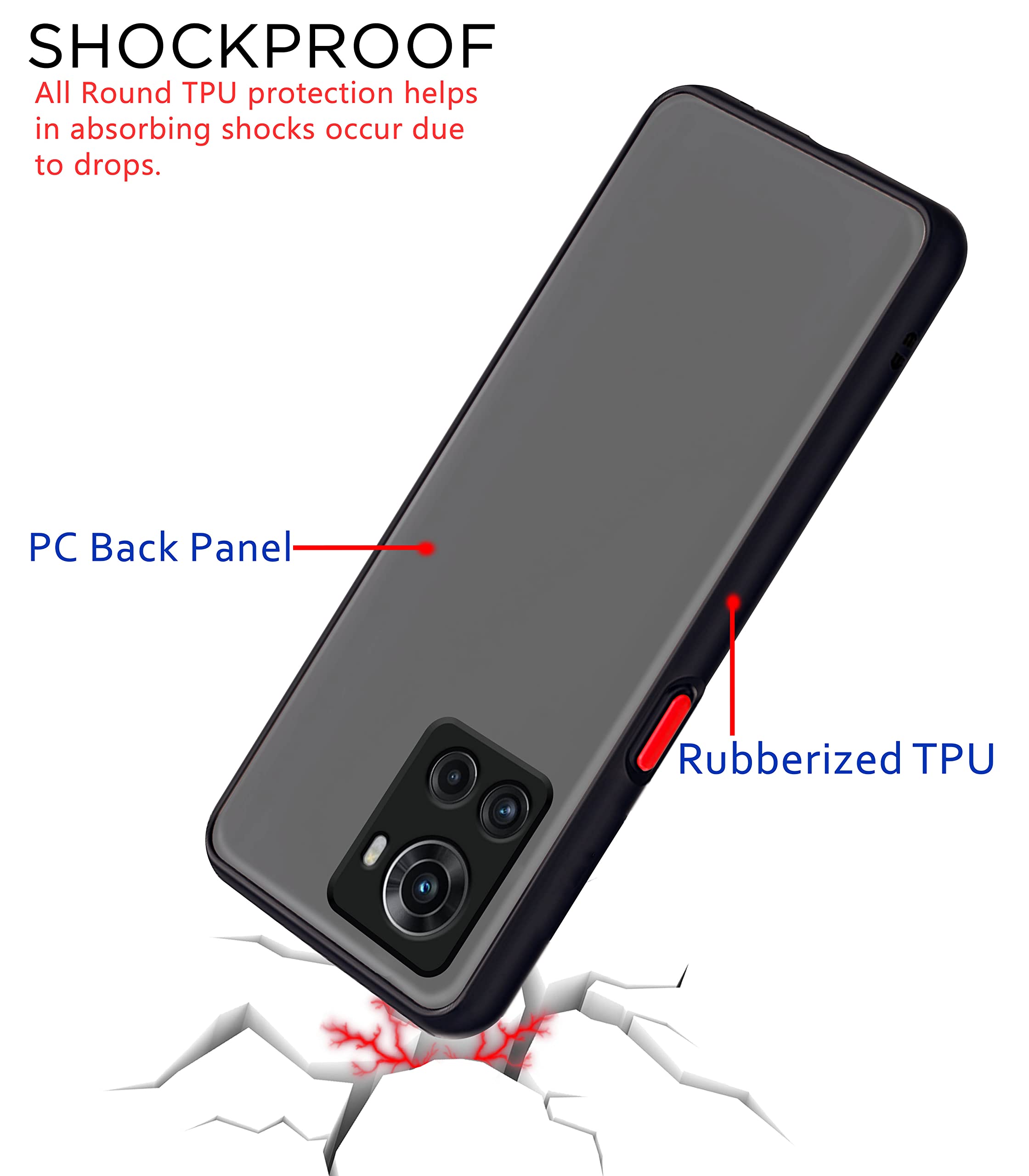 OnePlus 10R Hybrid back cover in black by Pikkme – photo 4