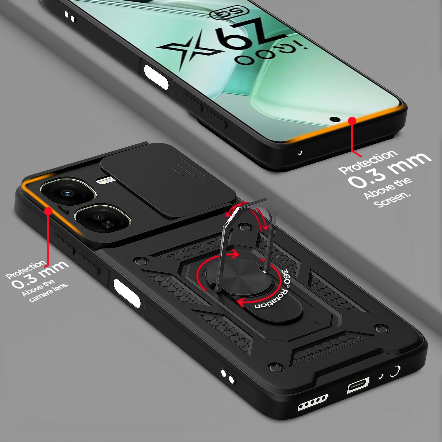 Black mobile back cover for iQOO Z9X 5G – Pikkme – photo 4