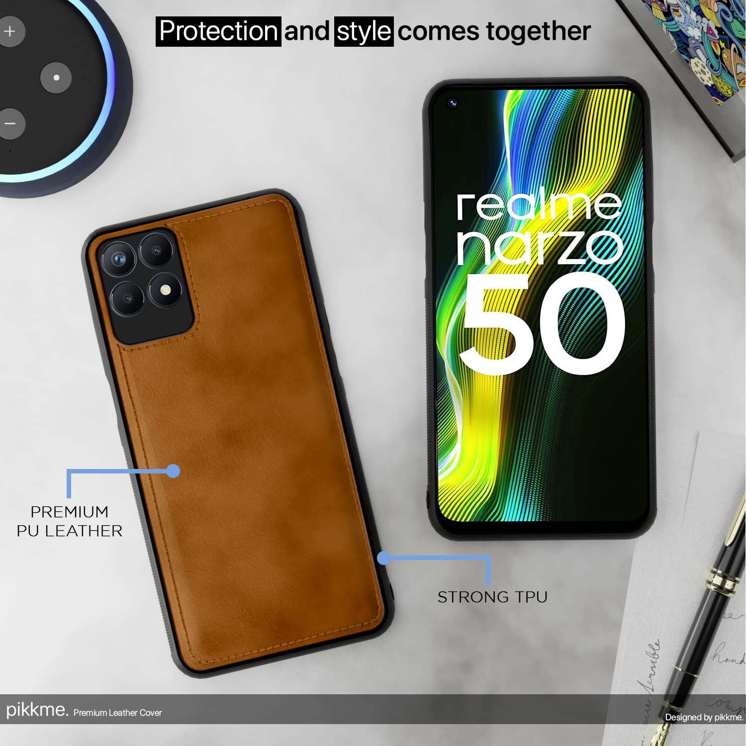 Realme Narzo 50/8i 4G back cover in brown by Pikkme – photo 5