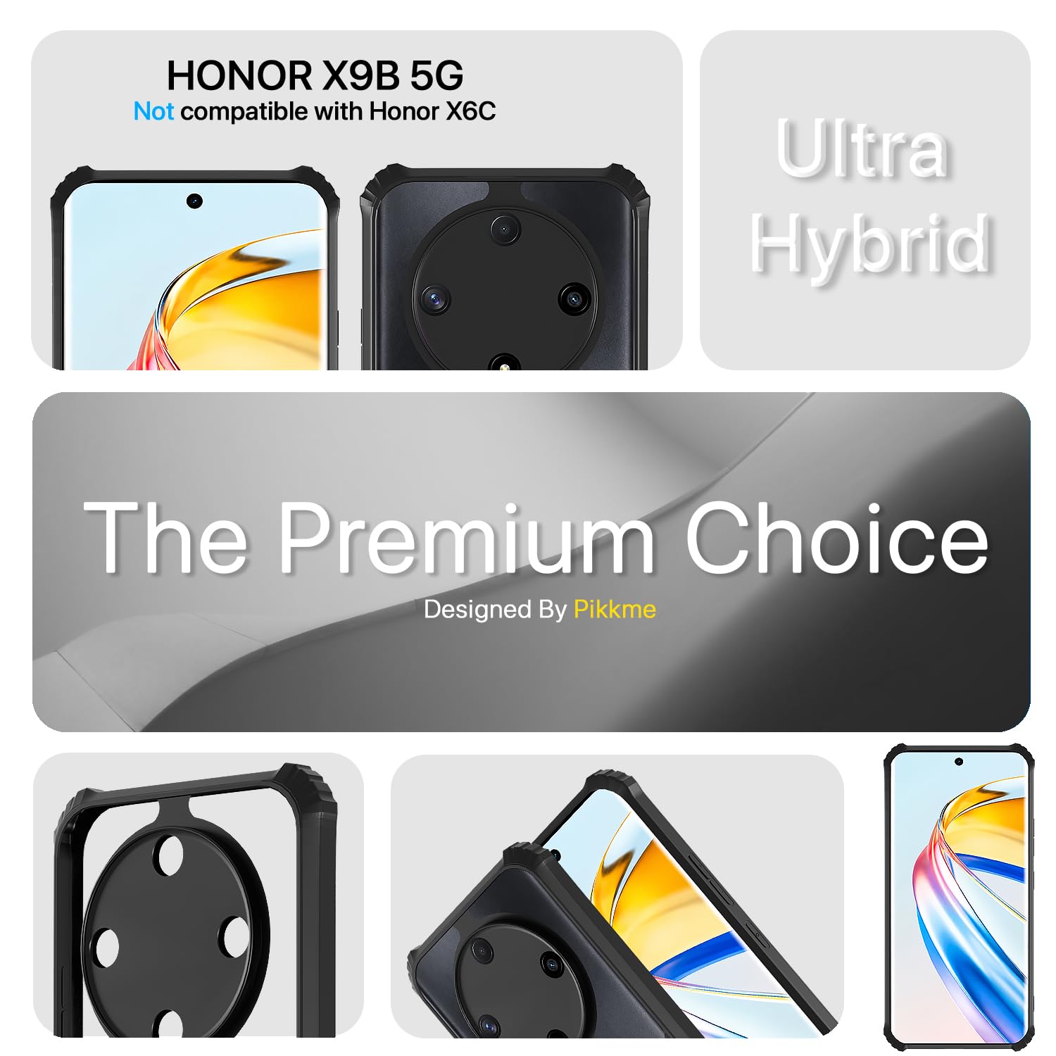 Honor X9b 5G Ultra phone cover in black by Pikkme – photo 2