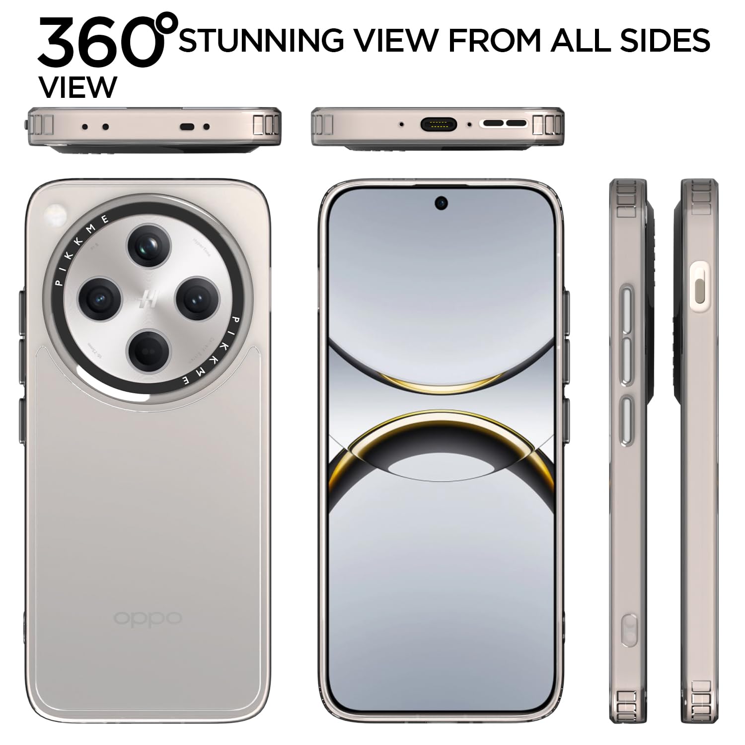 Pikkme Oppo Find X8 5G Transring Back Cover (Transparent)