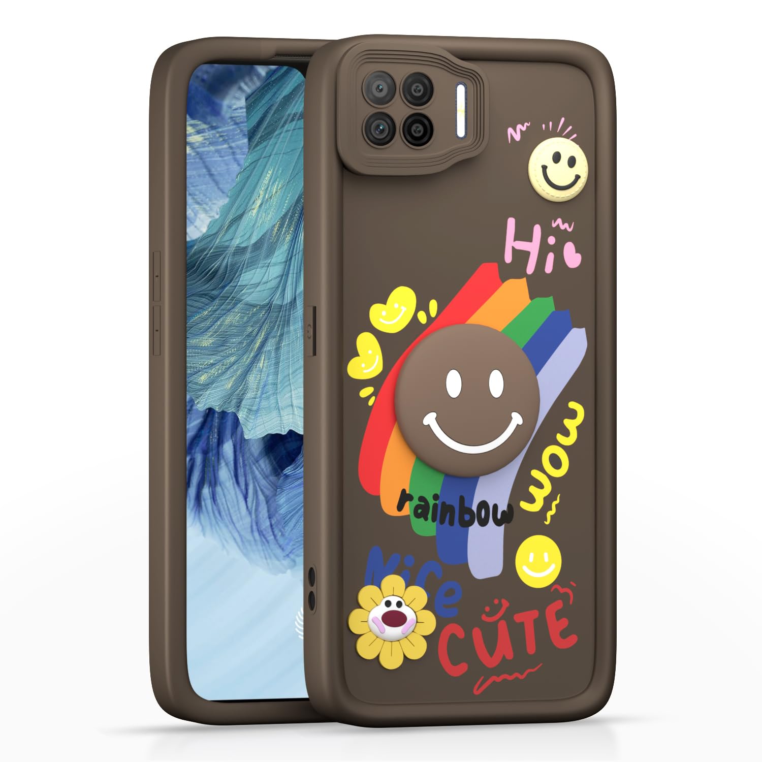 Pikkme Oppo F17 brown mobile cover