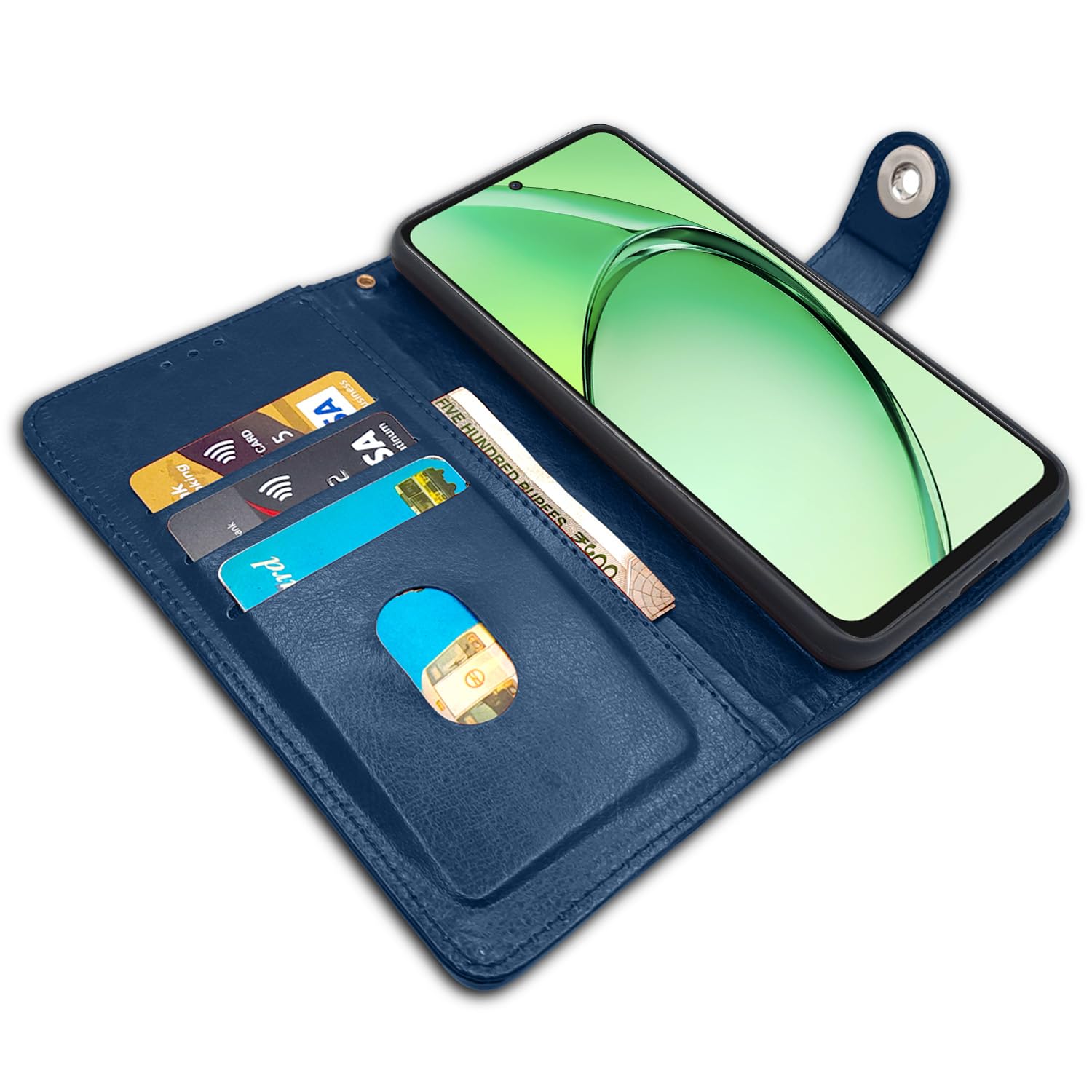 Oppo K12x 5G Button mobile flip cover in blue by Pikkme – photo 5