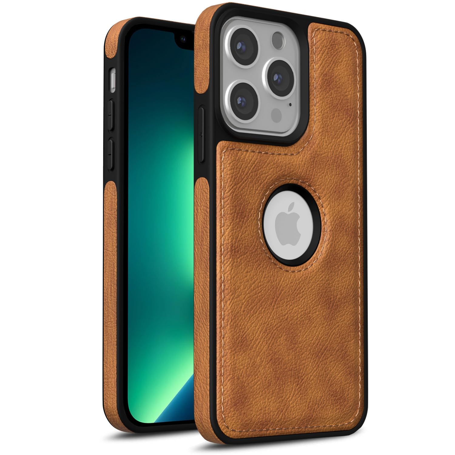 Pikkme iPhone 13 Pro Flexible Pu Leather Back Case (Brown)
