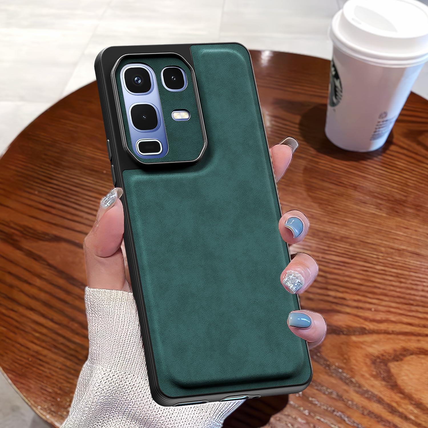 Pikkme green Leather phone cover for Infinix Note 50s 5G – photo 7