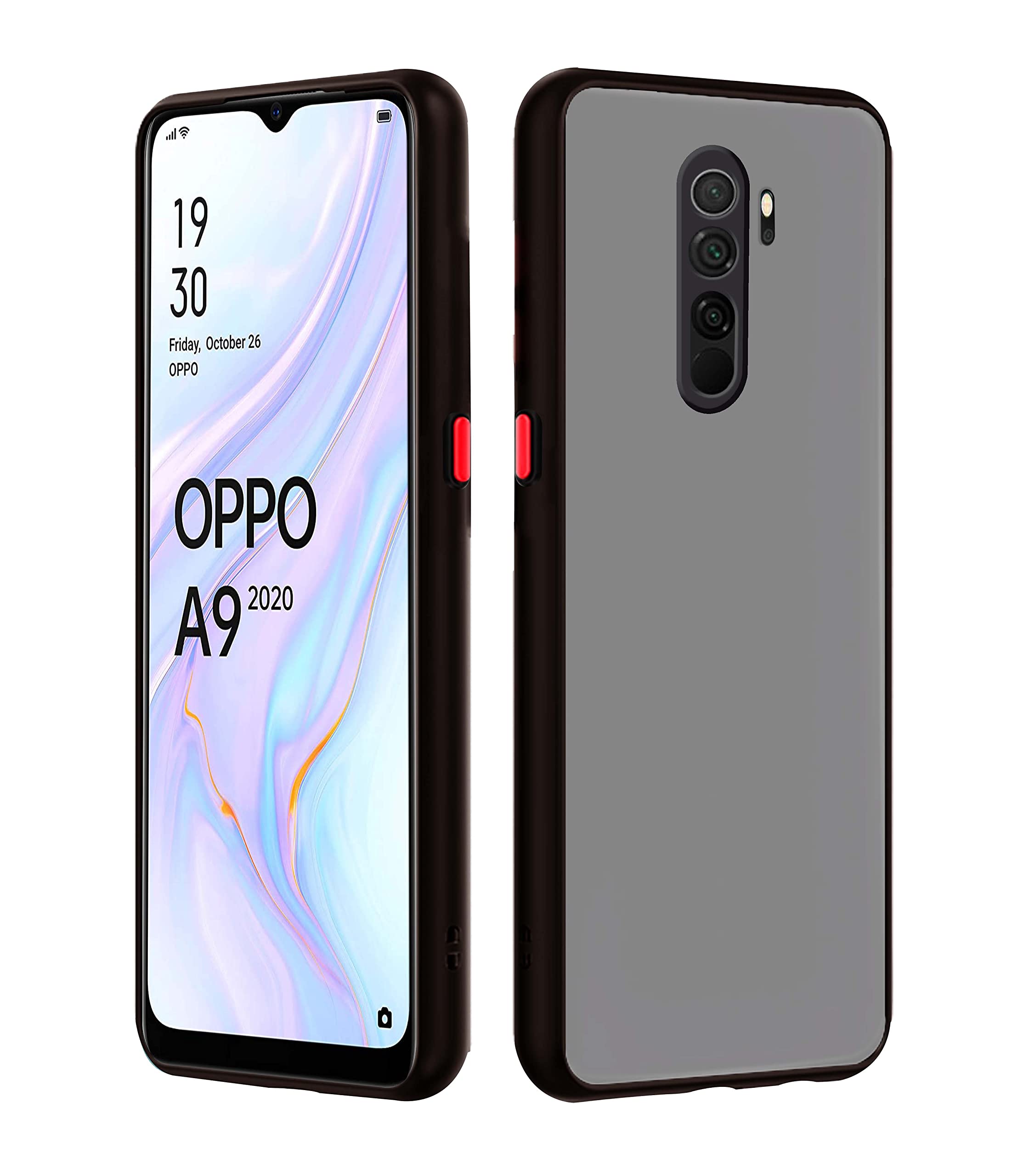 Pikkme black Hybrid mobile cover for Oppo A5 2020/A9 2020
