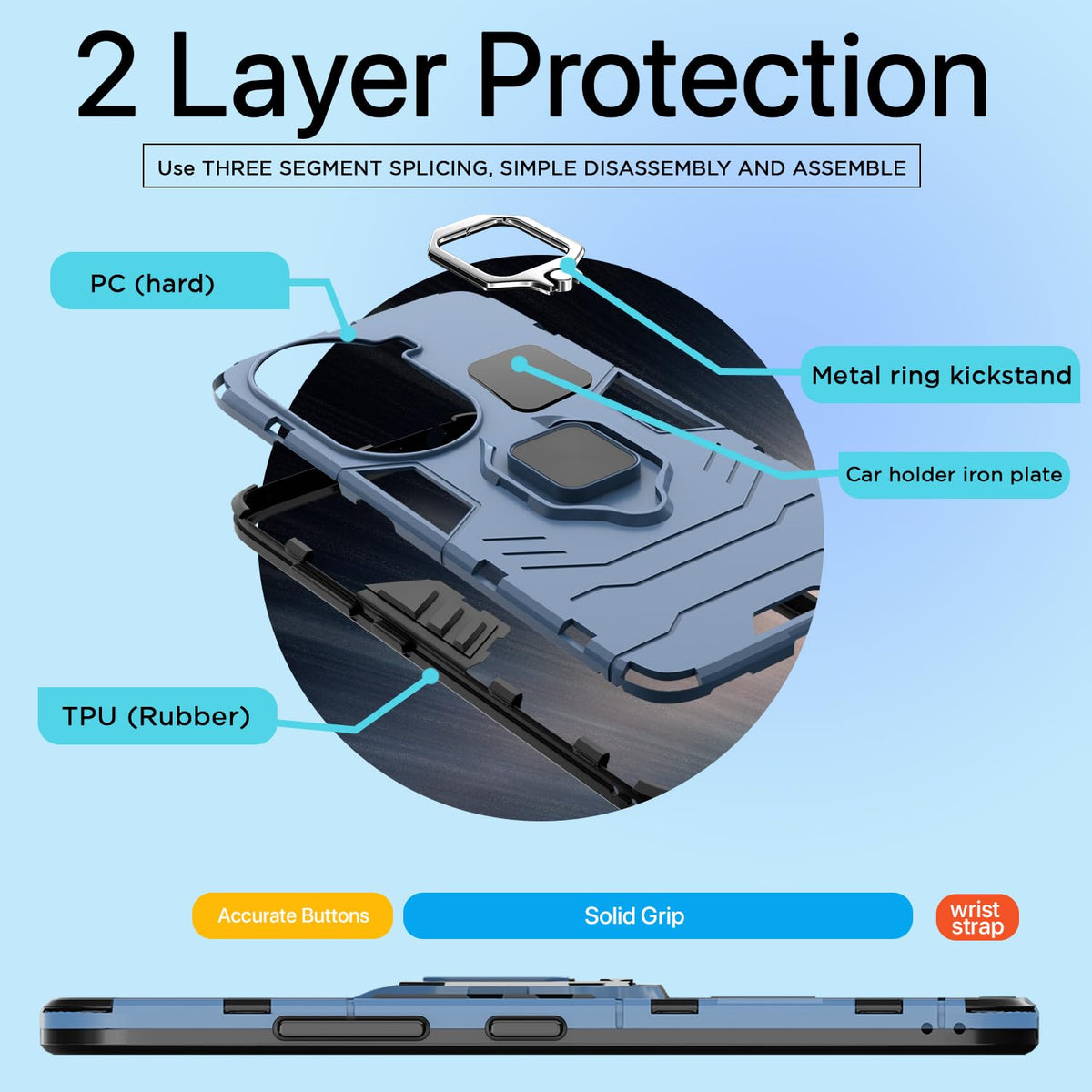 Pikkme Oppo Reno 11 Pro 5G blue mobile back cover – photo 4