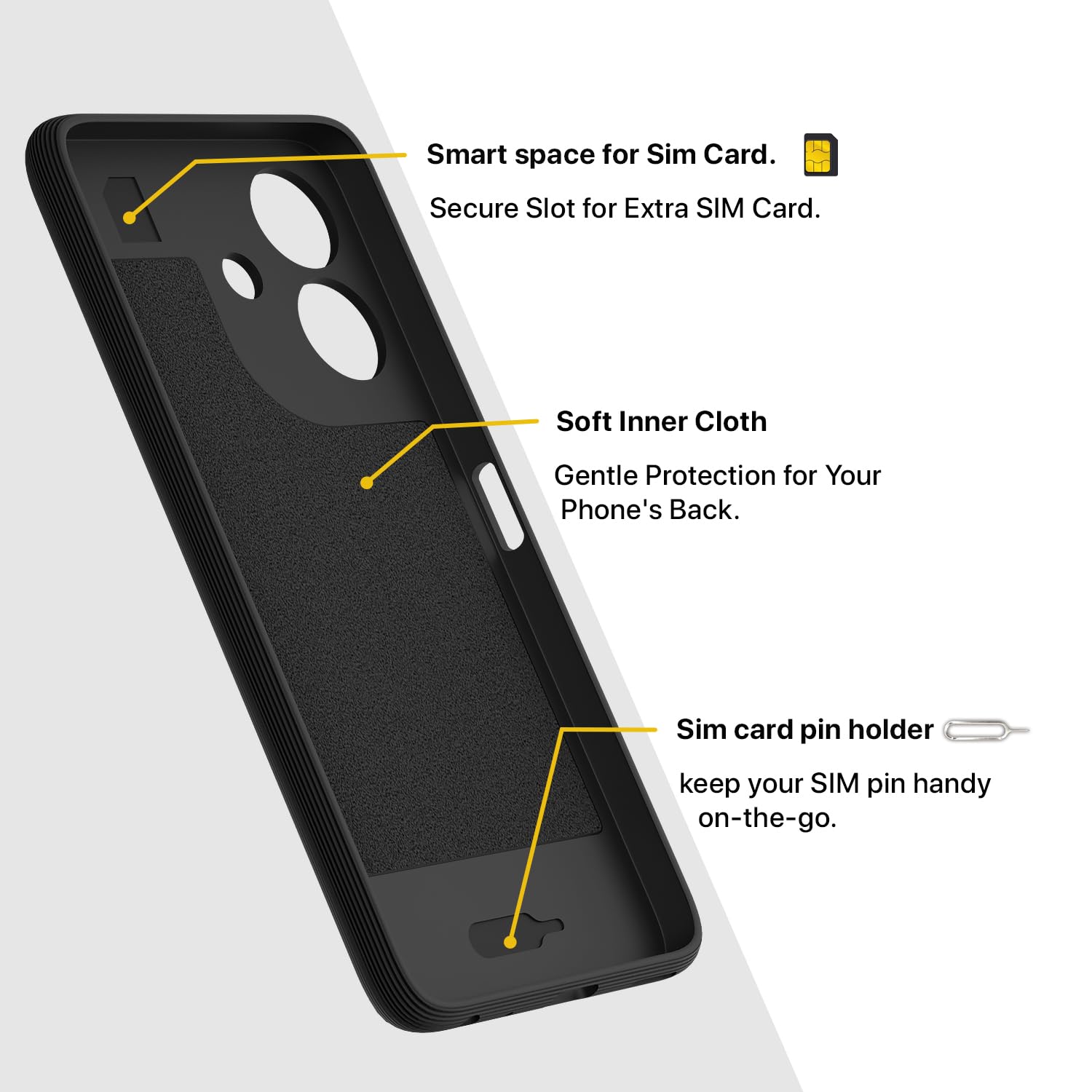Pikkme Realme C61 / Realme Narzo N61 Gencase Back Cover (Black)