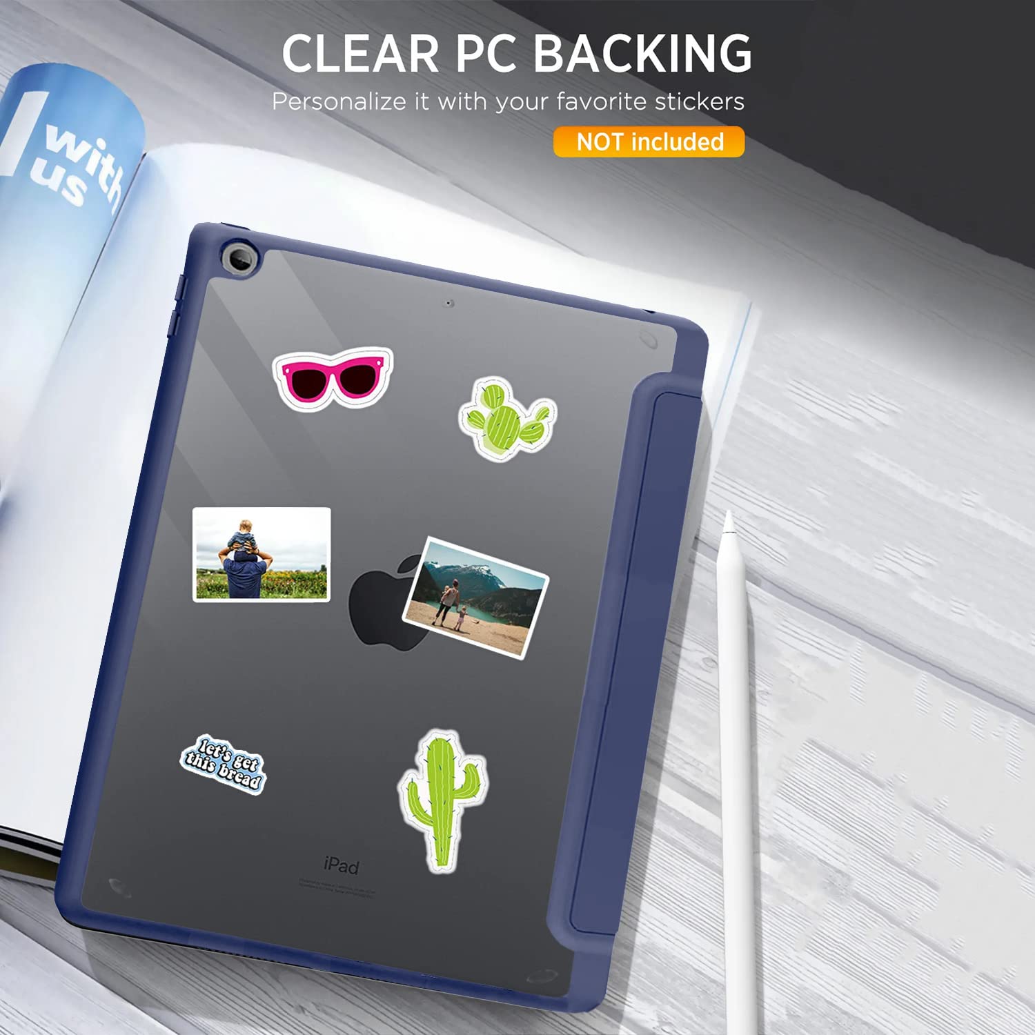 Pikkme iPad Smart Trifold dark blue wallet flip cover – photo 7