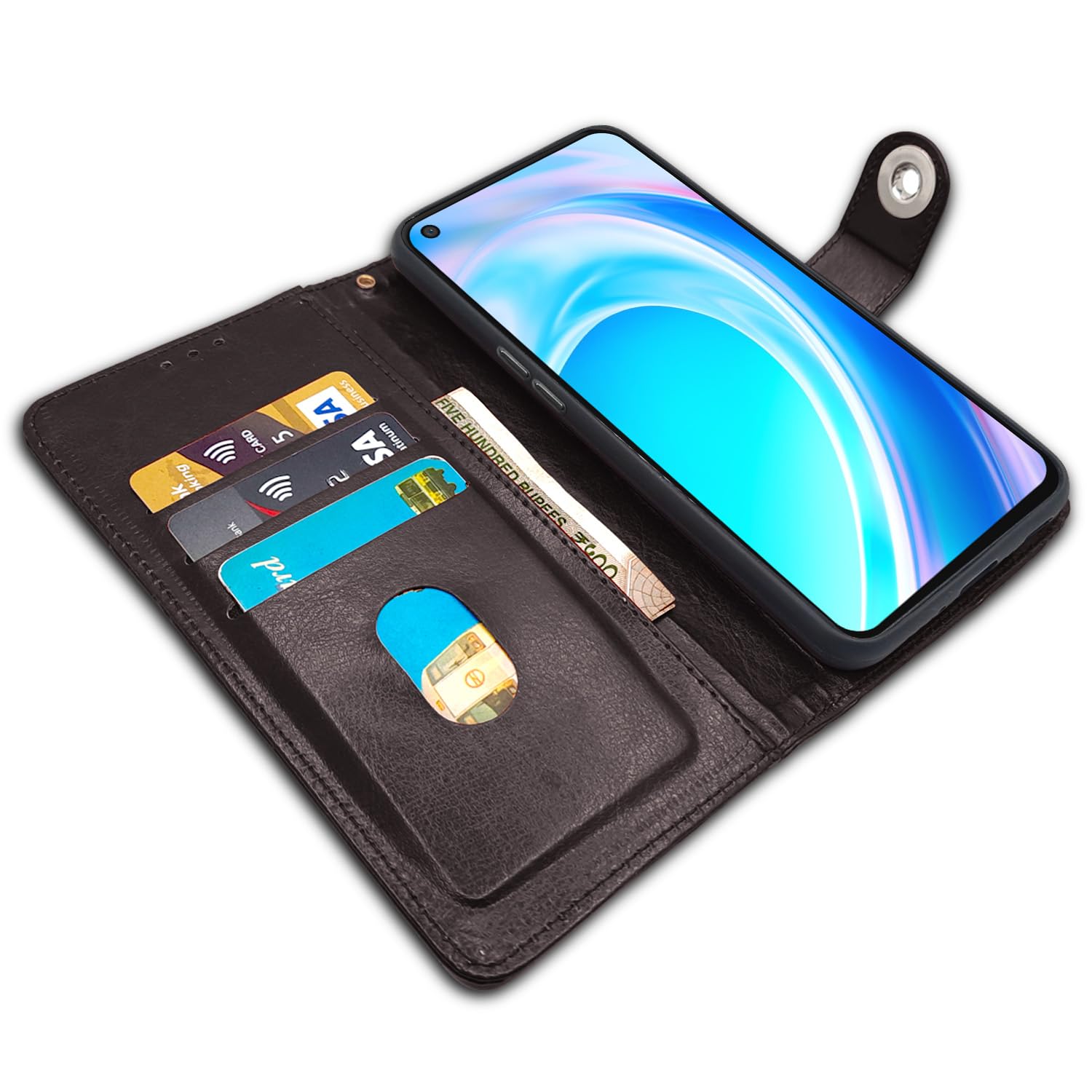 Pikkme OnePlus Nord CE 2 Lite 5G Wallet button coffee mobile flip cover – photo 3