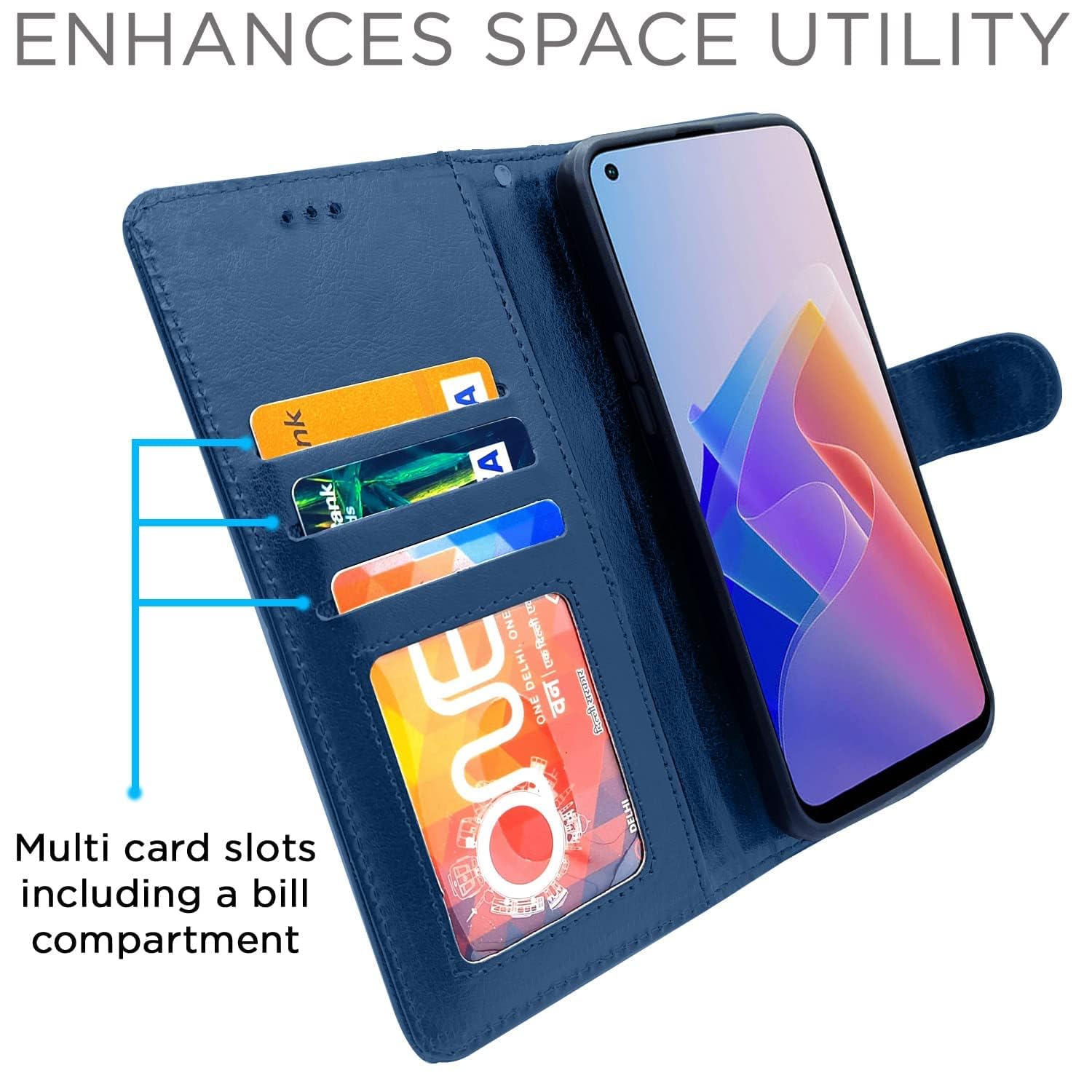 Pikkme blue flip cover for Oppo F21 Pro/F21s Pro 5G – photo 3