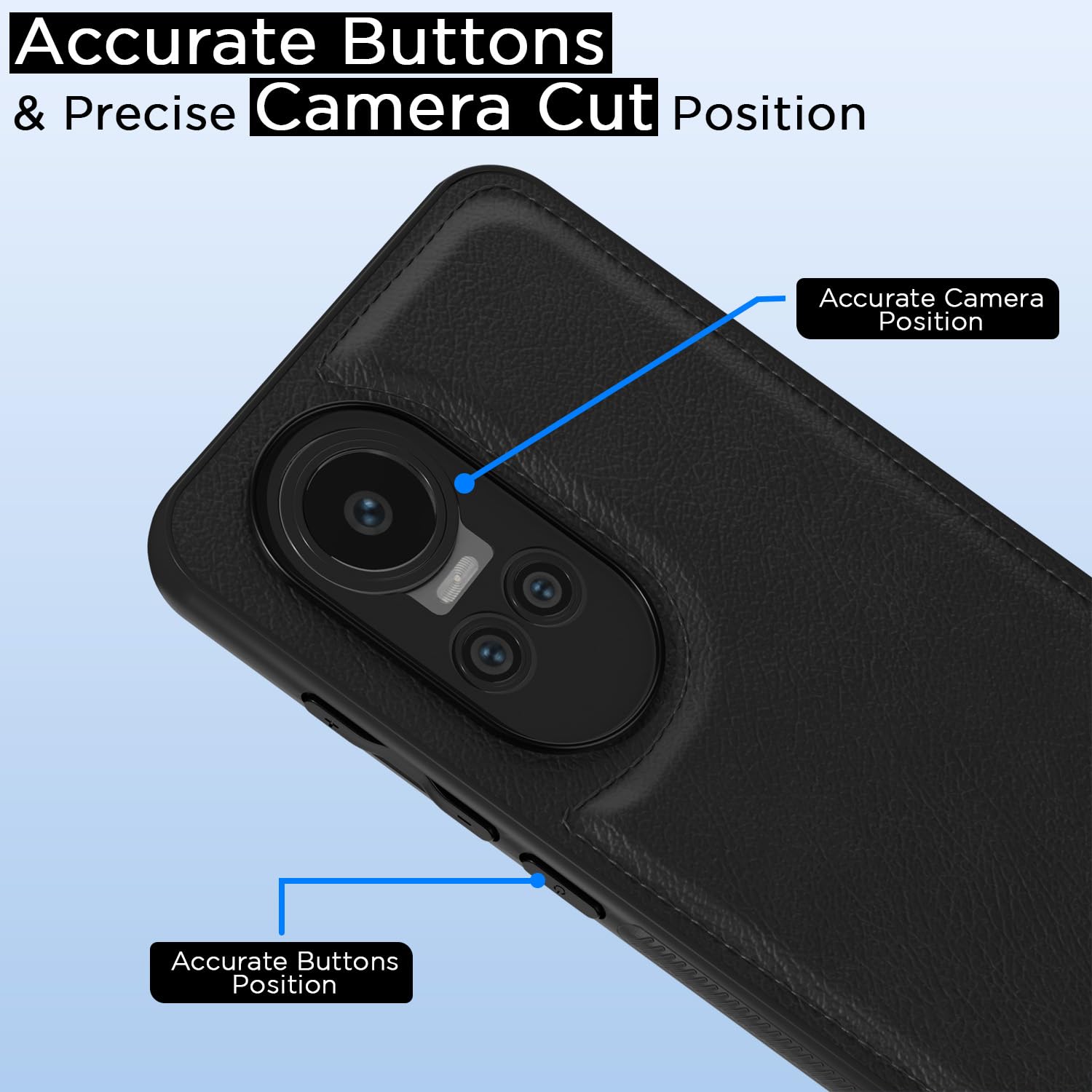 Pikkme Oppo Reno 10 Pro 5G Leatherback Back Case | Black