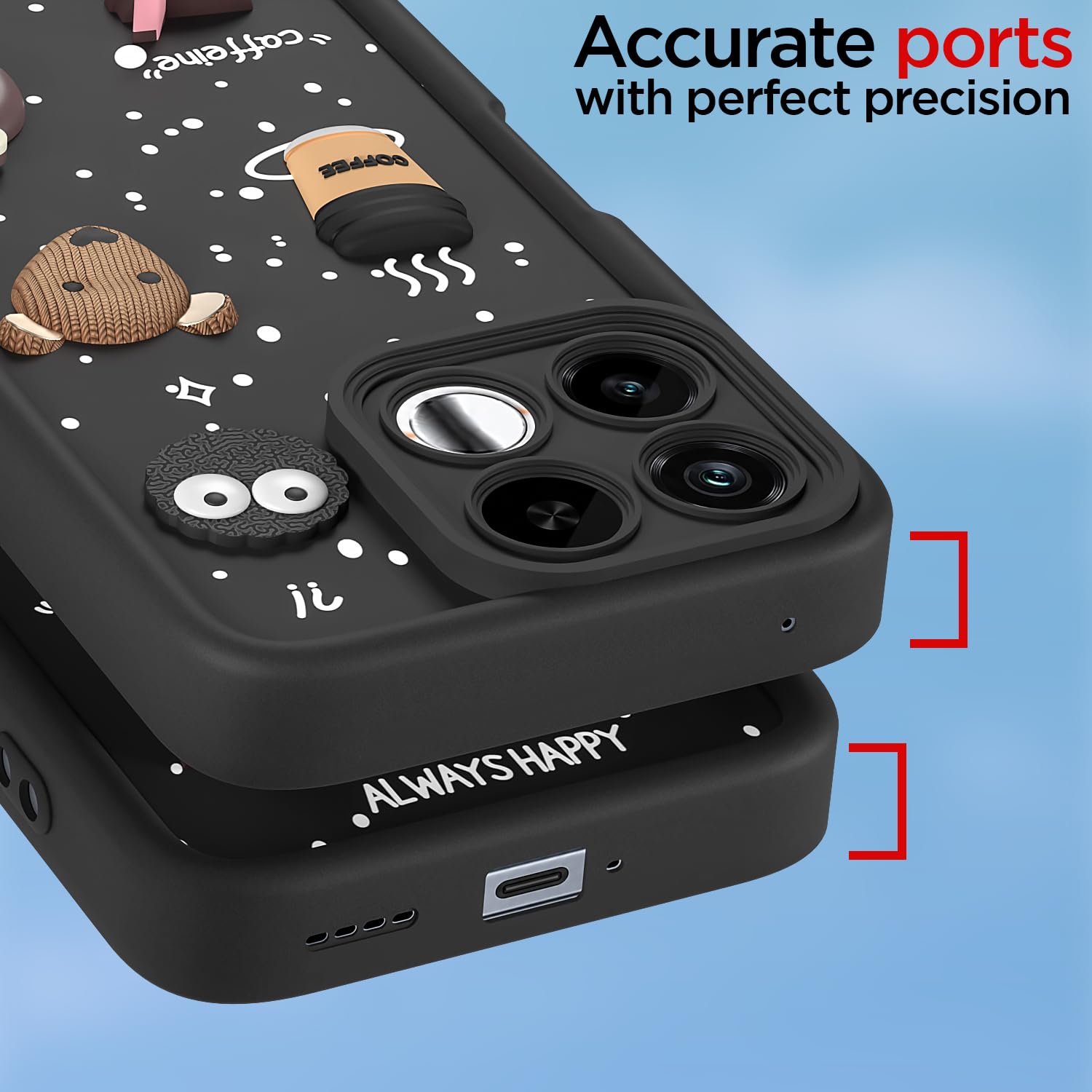 Black Bear Coffee phone cover for Realme 16T 5G – Pikkme – photo 4