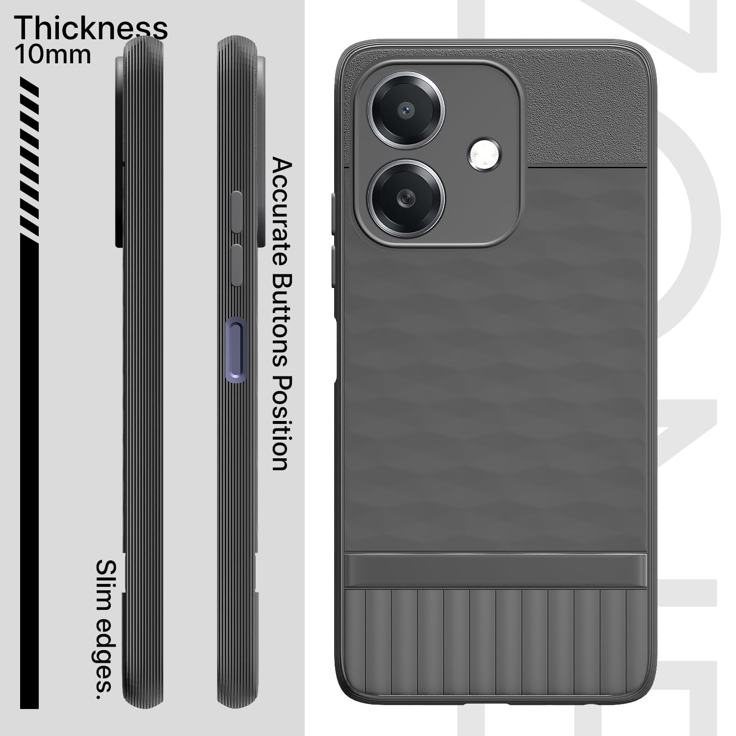 Pikkme Realme C61 / Realme Narzo N61 Gencase Back Cover (Grey)