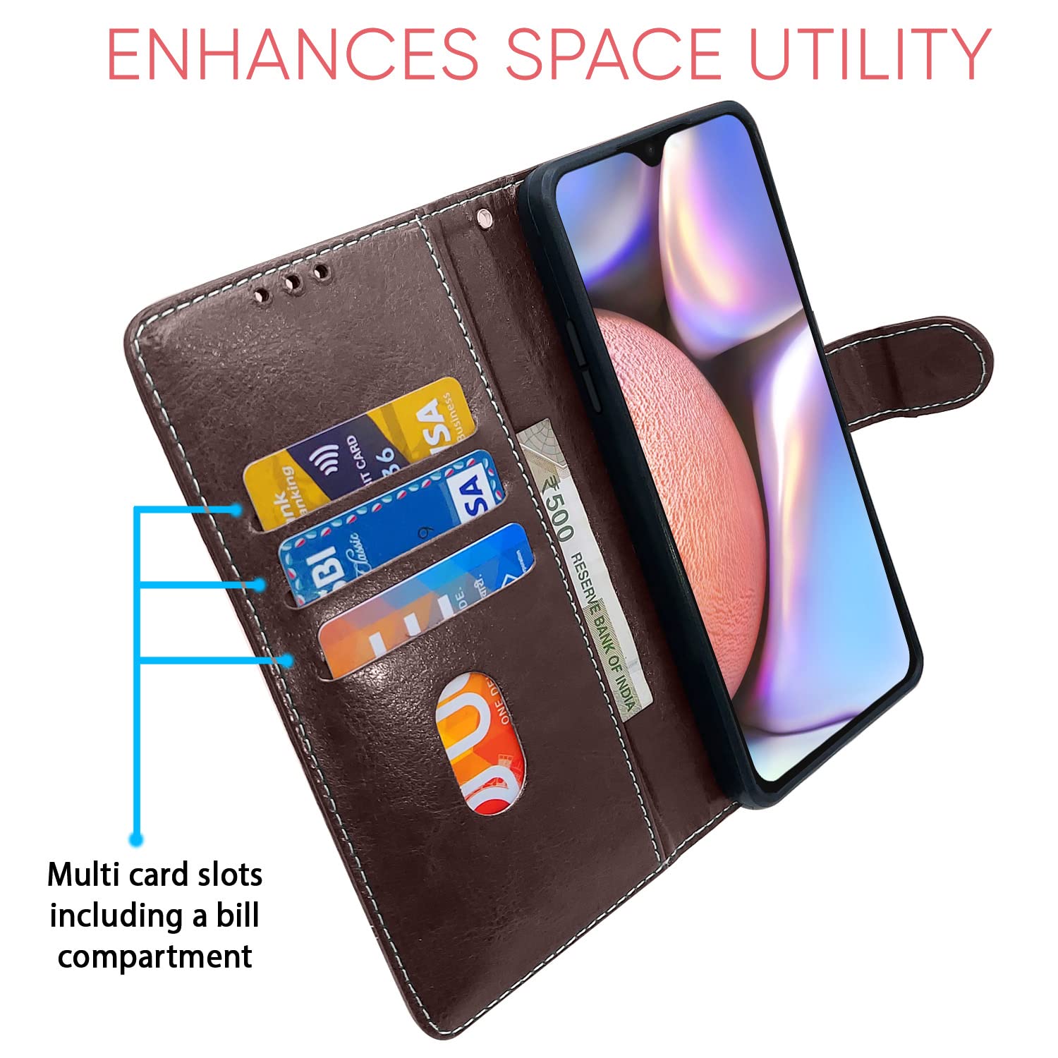 Pikkme Samsung A10s Magnetic coffee & brown flip case – photo 3