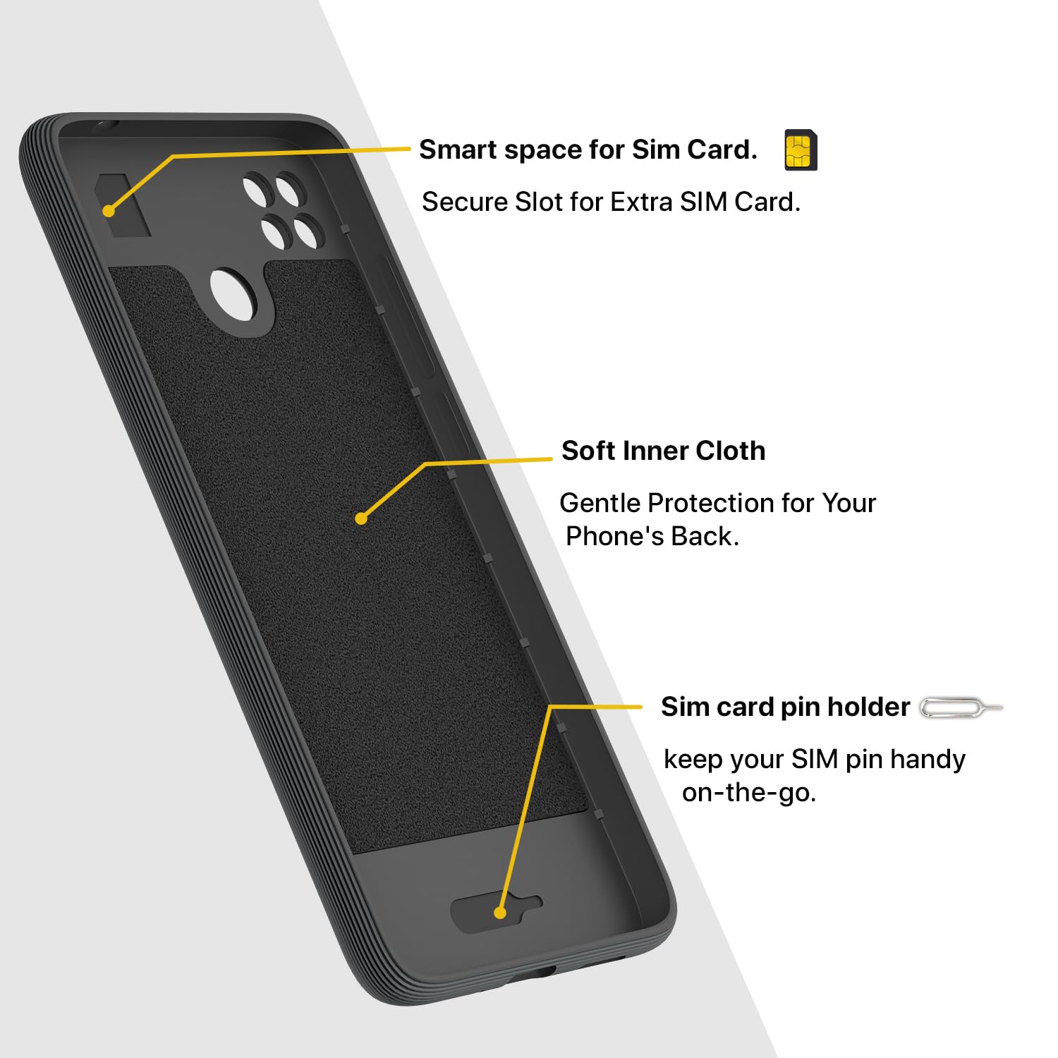 Pikkme Poco C31, Mi Redmi 10A / 10A Sport, Redmi 9 / Redmi 9 Activ / 9C Gencase Back Cover (Grey)