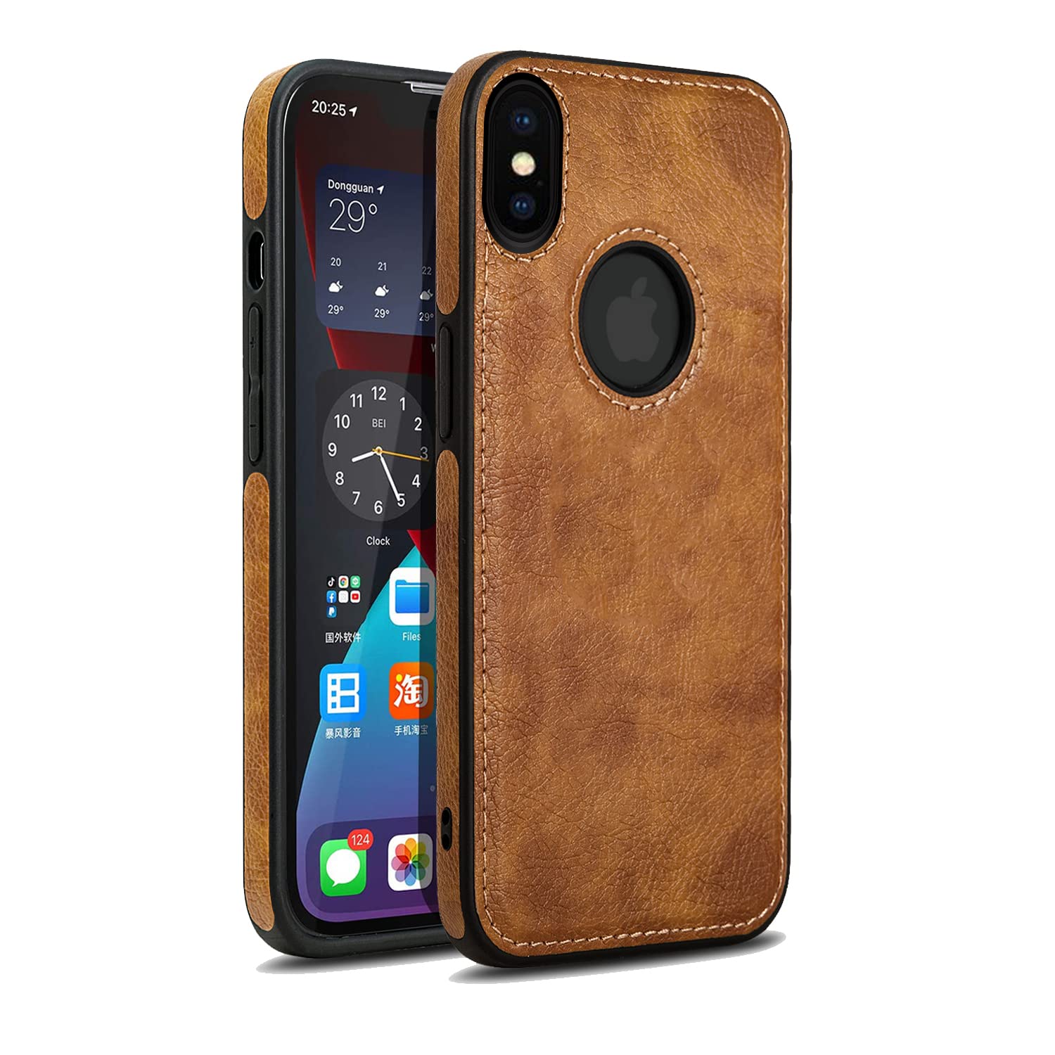 Pikkme iPhone XS Max Leather brown back cover