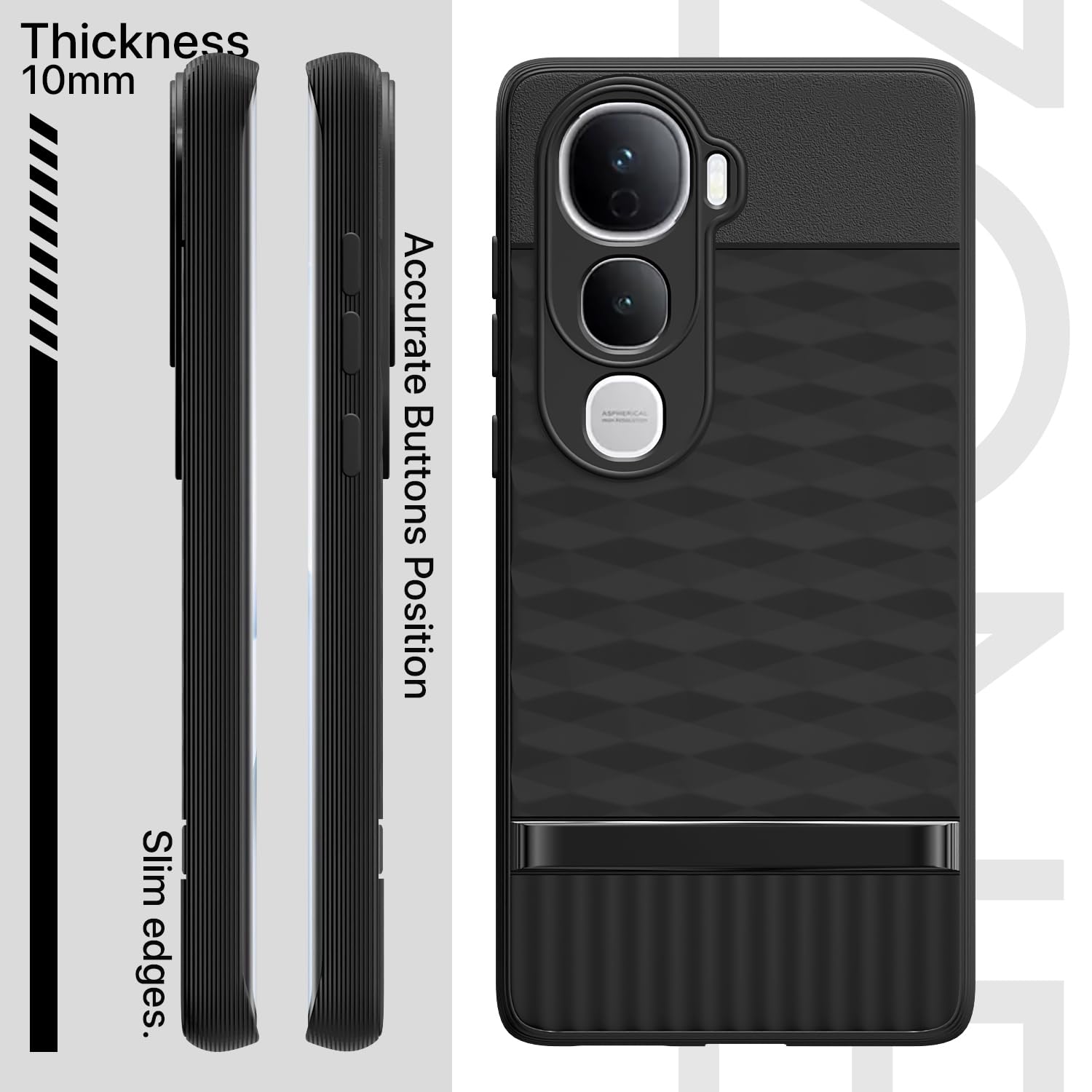 Pikkme black Silicone mobile back cover for Vivo Y400 Pro 5G – photo 3