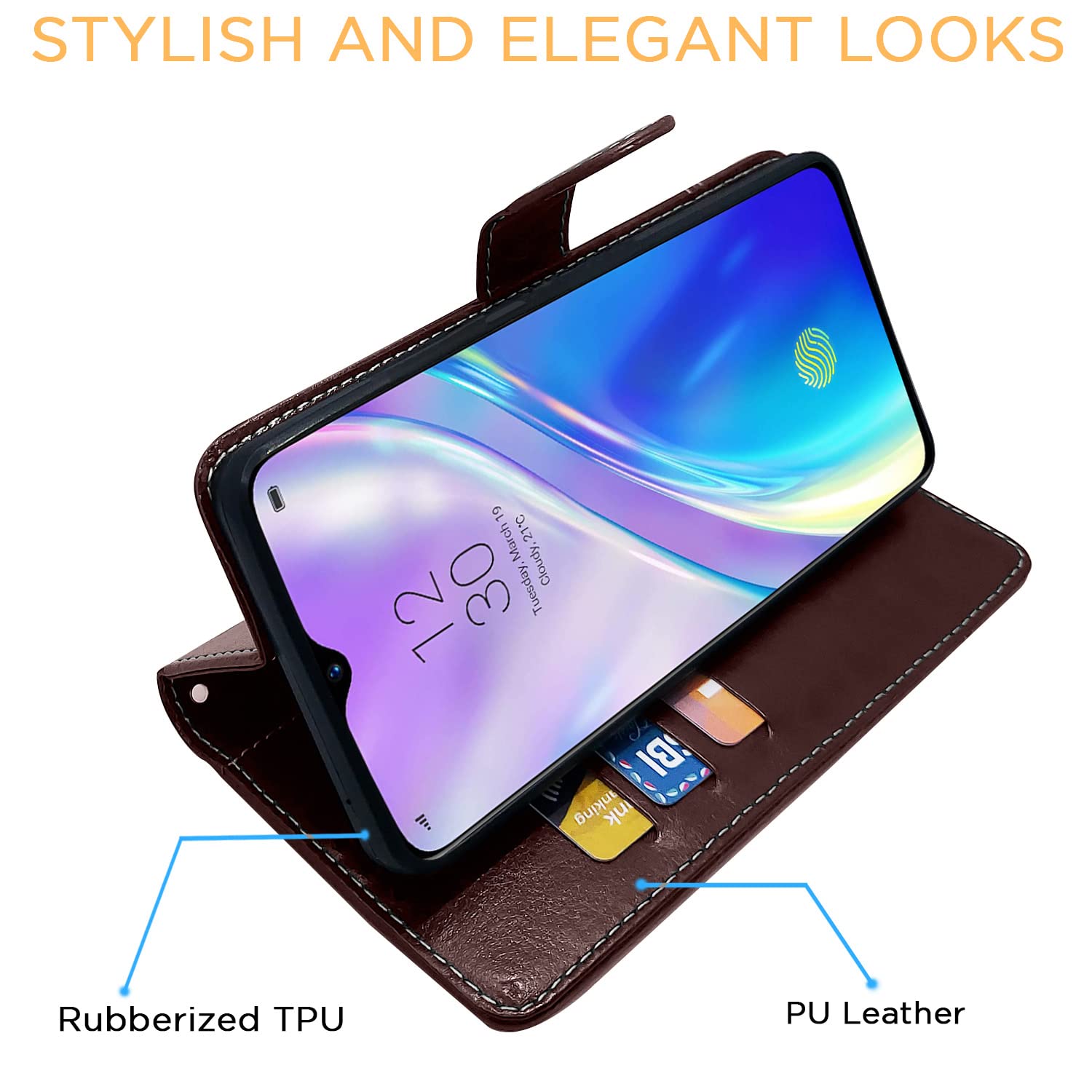 Pikkme coffee & brown Magnetic mobile flip cover for Realme XT/X2 – photo 5