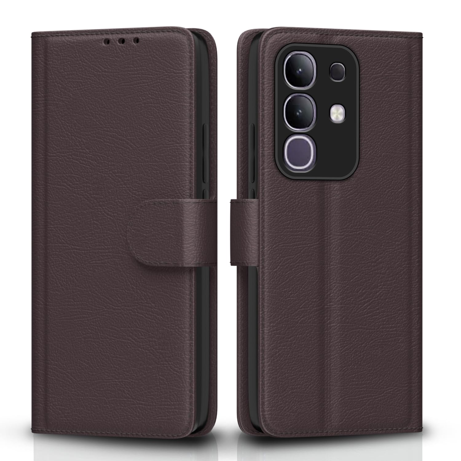 Pikkme Vivo T4x 5G / iQoo Z10x 5G Vintage Flip Cover (Coffee)